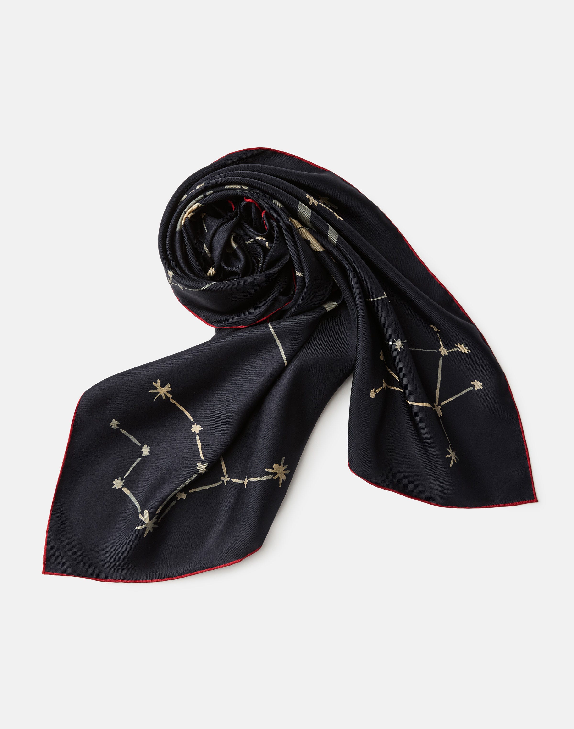 Constellation Print Silk Twill Scarf