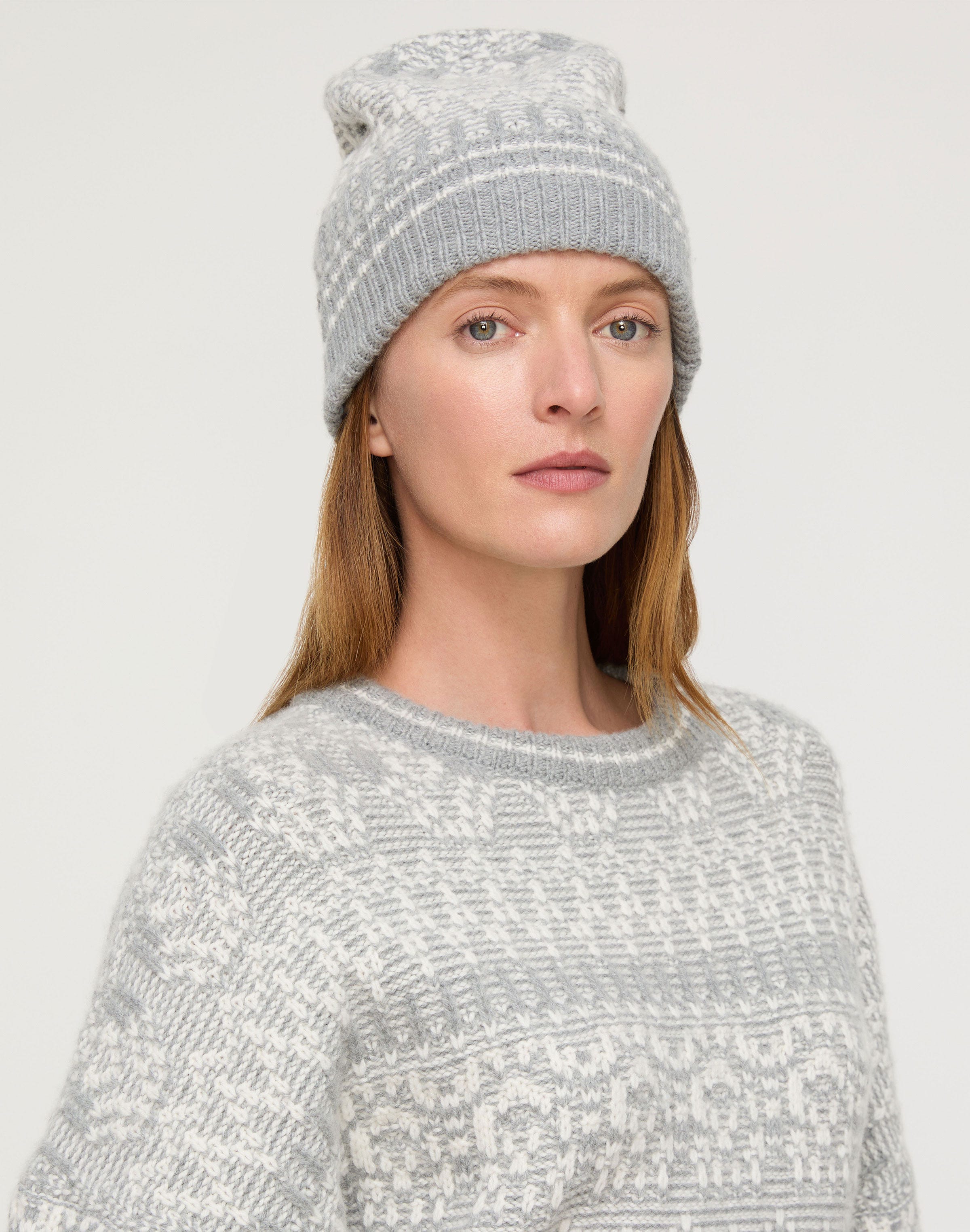 Merino Wool-Cashmere Fair Isle Beanie