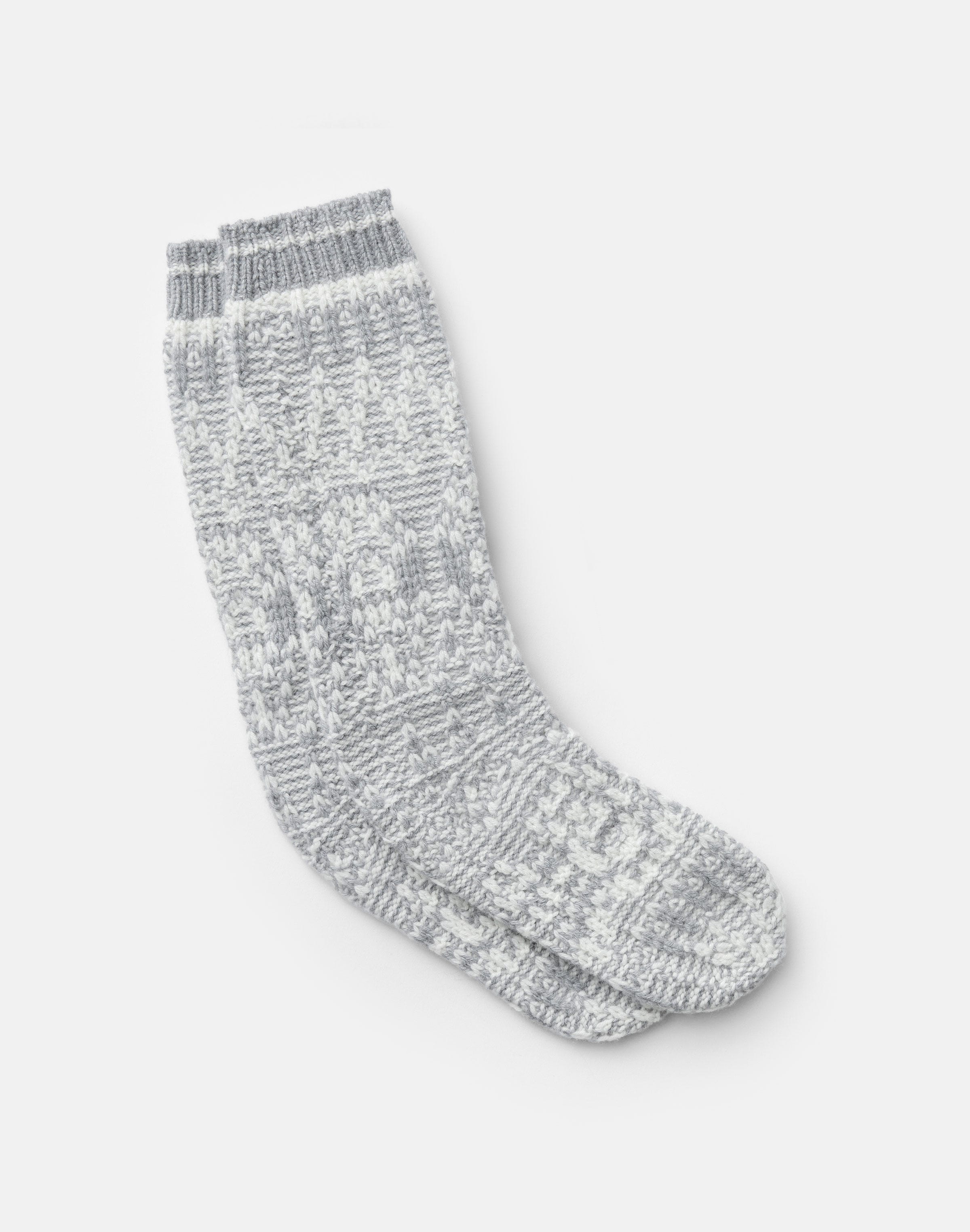 Merino Wool-Cashmere Fair Isle Socks