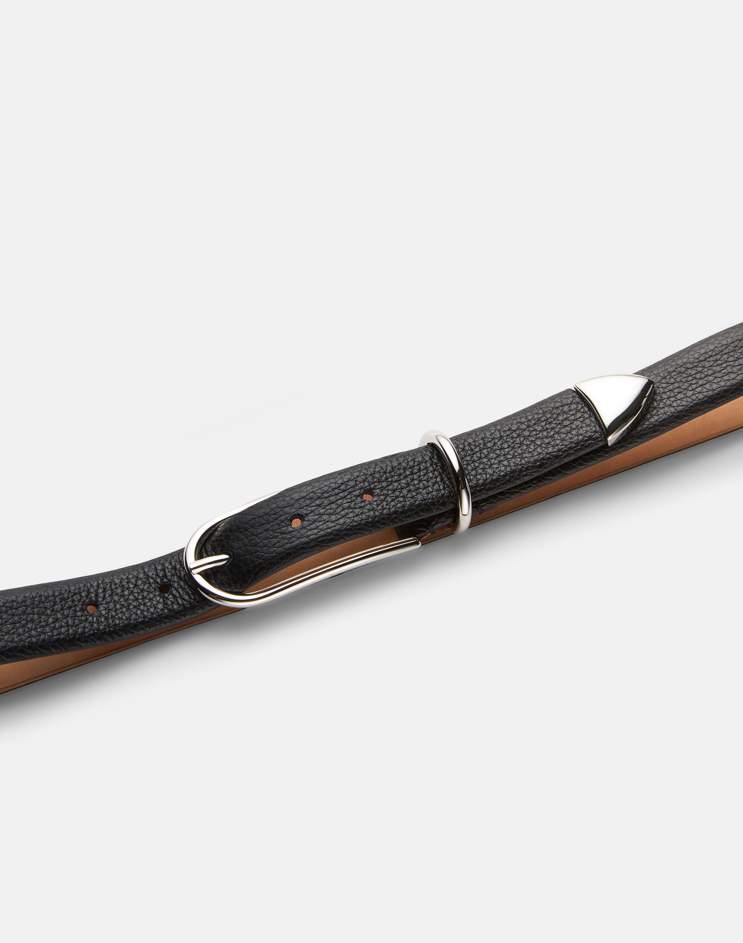Grained Leather Pyramid Belt