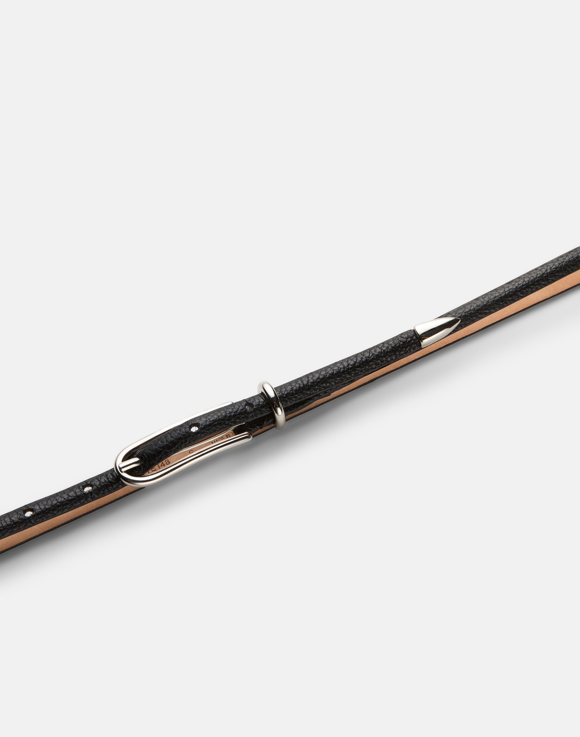 Leather Skinny Pyramid Belt
