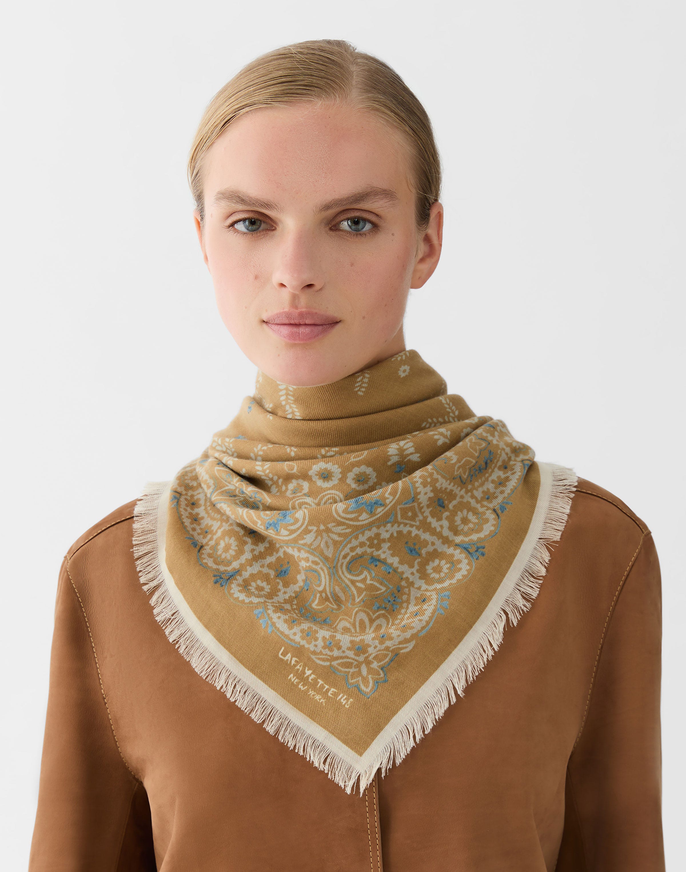Paisley Print Cashmere-Silk Scarf