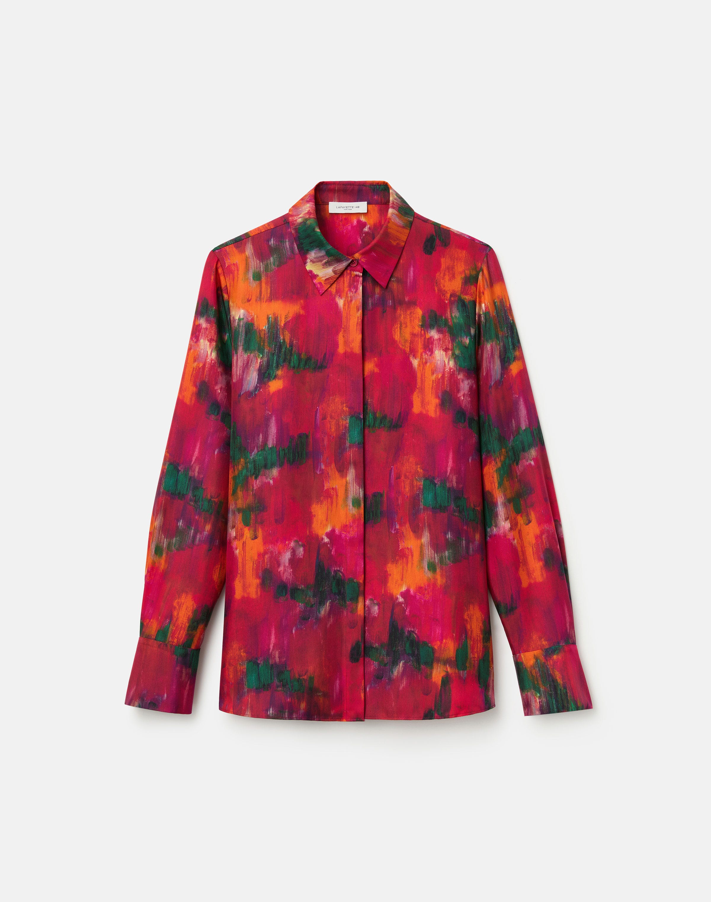 Blossom Print Silk Button Blouse