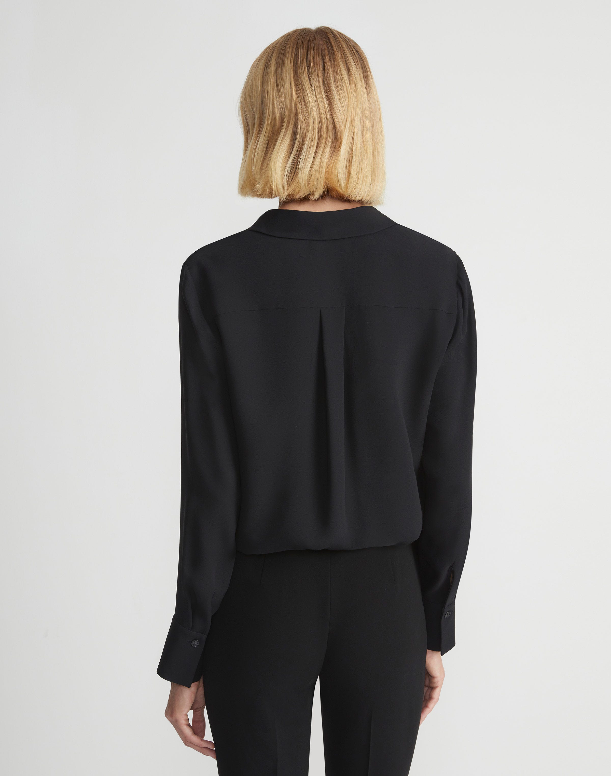 Plus-Size Silk Georgette Button Blouse