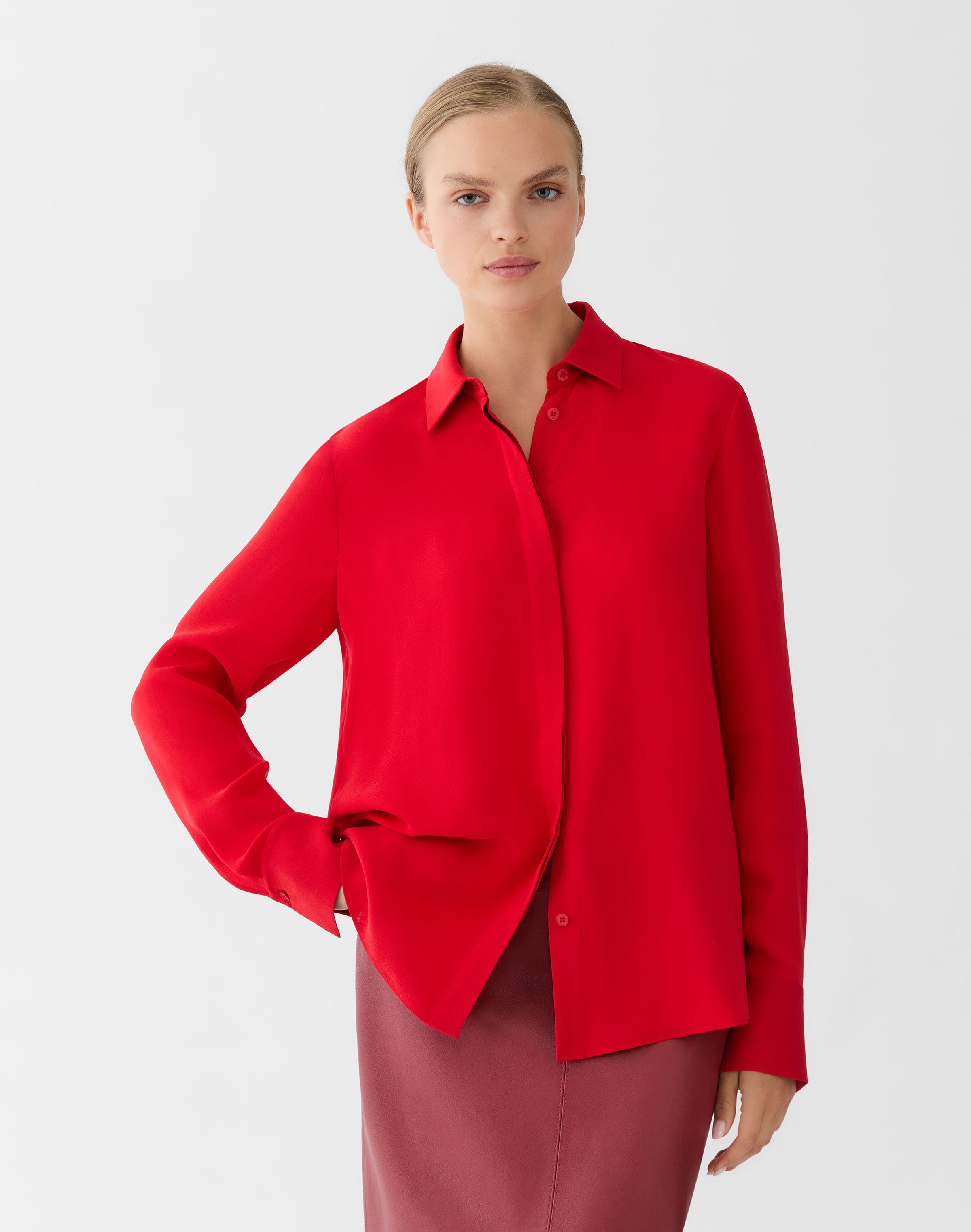 Silk Georgette Button Blouse