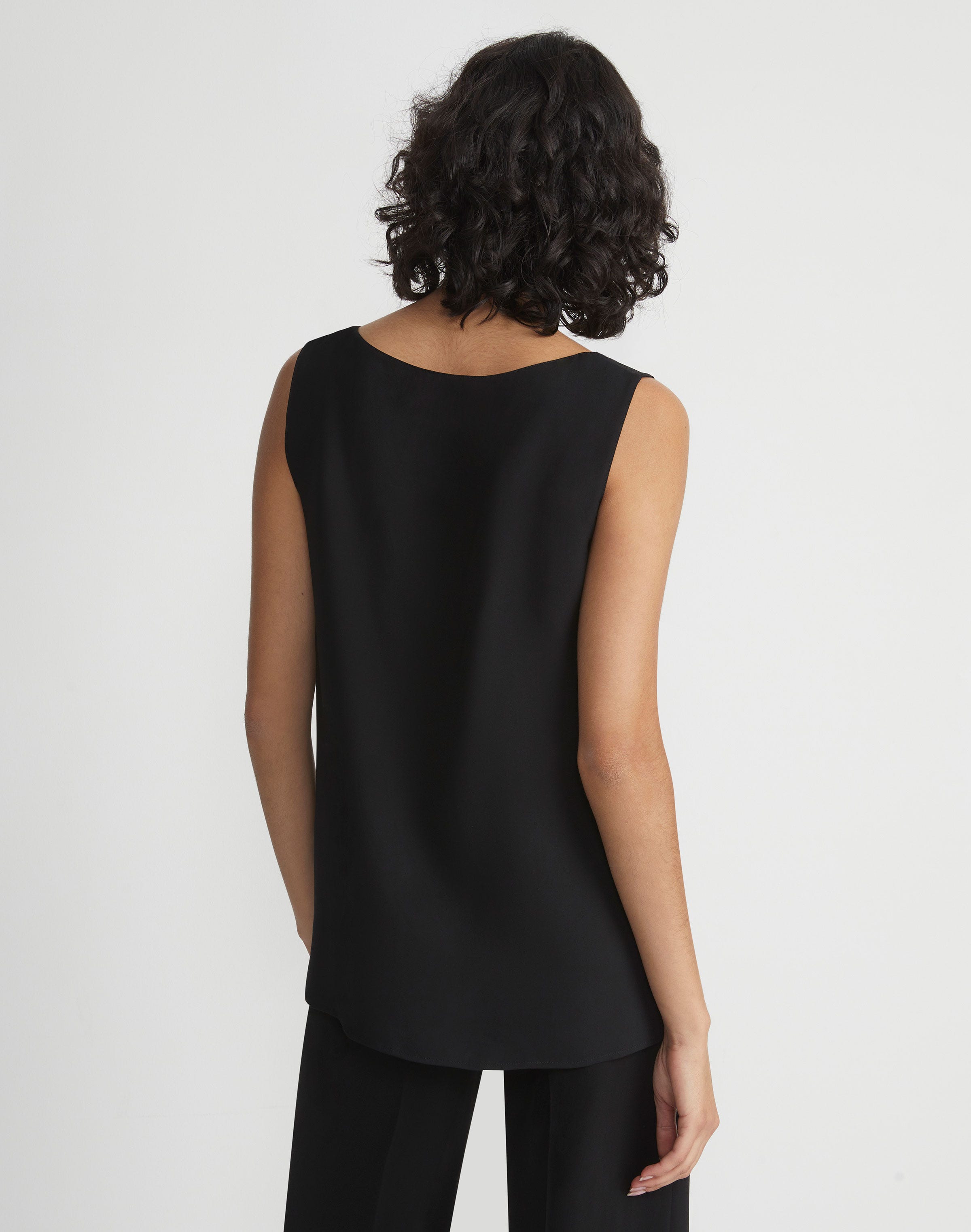 Plus-Size Silk Double Georgette Sleeveless Blouse