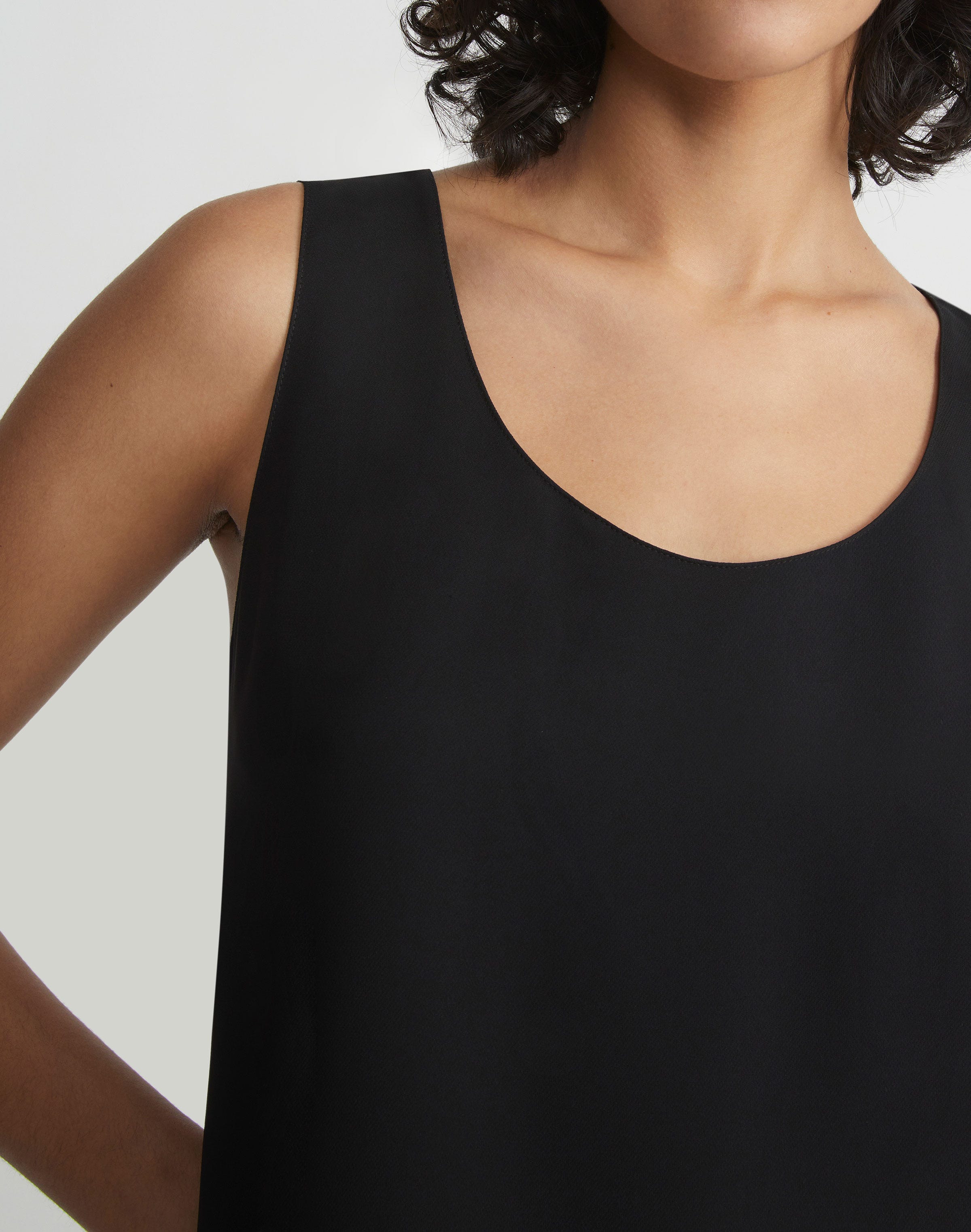 Plus-Size Silk Double Georgette Sleeveless Blouse