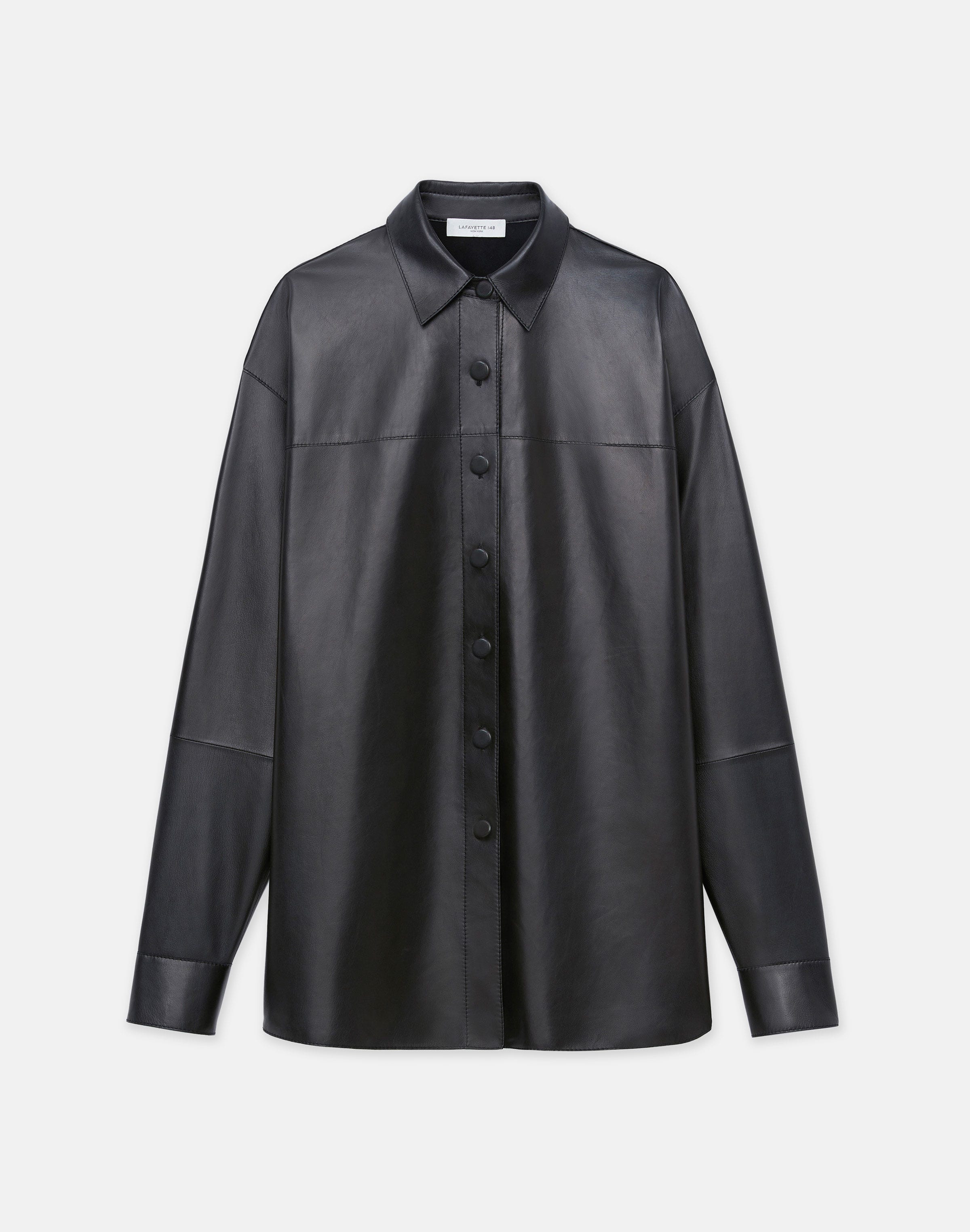 Nappa Lambskin Leather Shirt Jacket