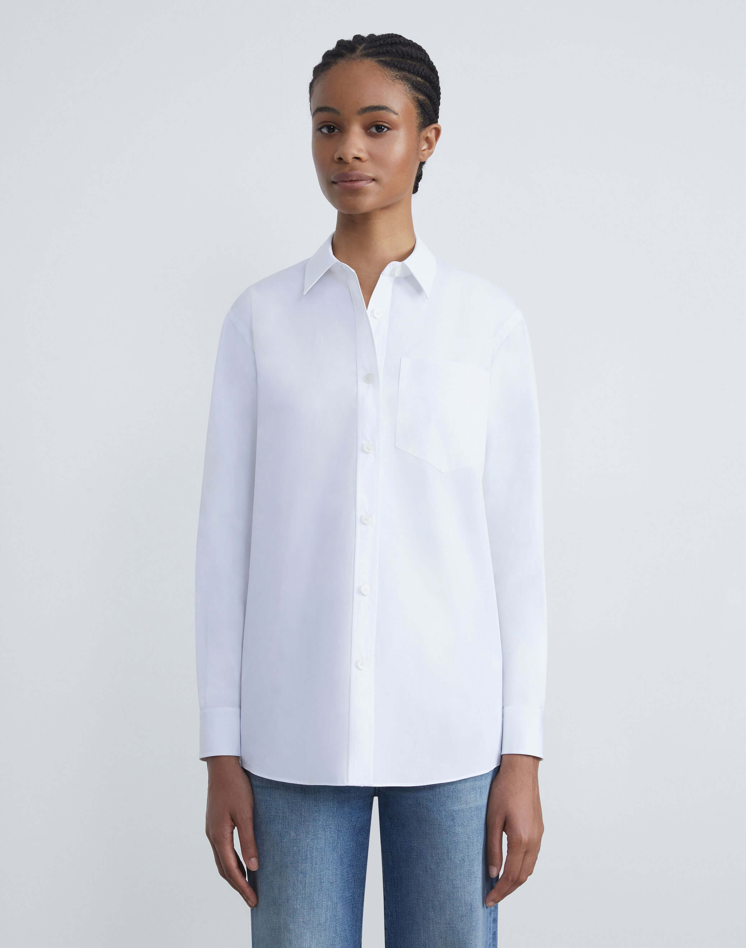 Plus-Size Organic Cotton Poplin Oversized Shirt