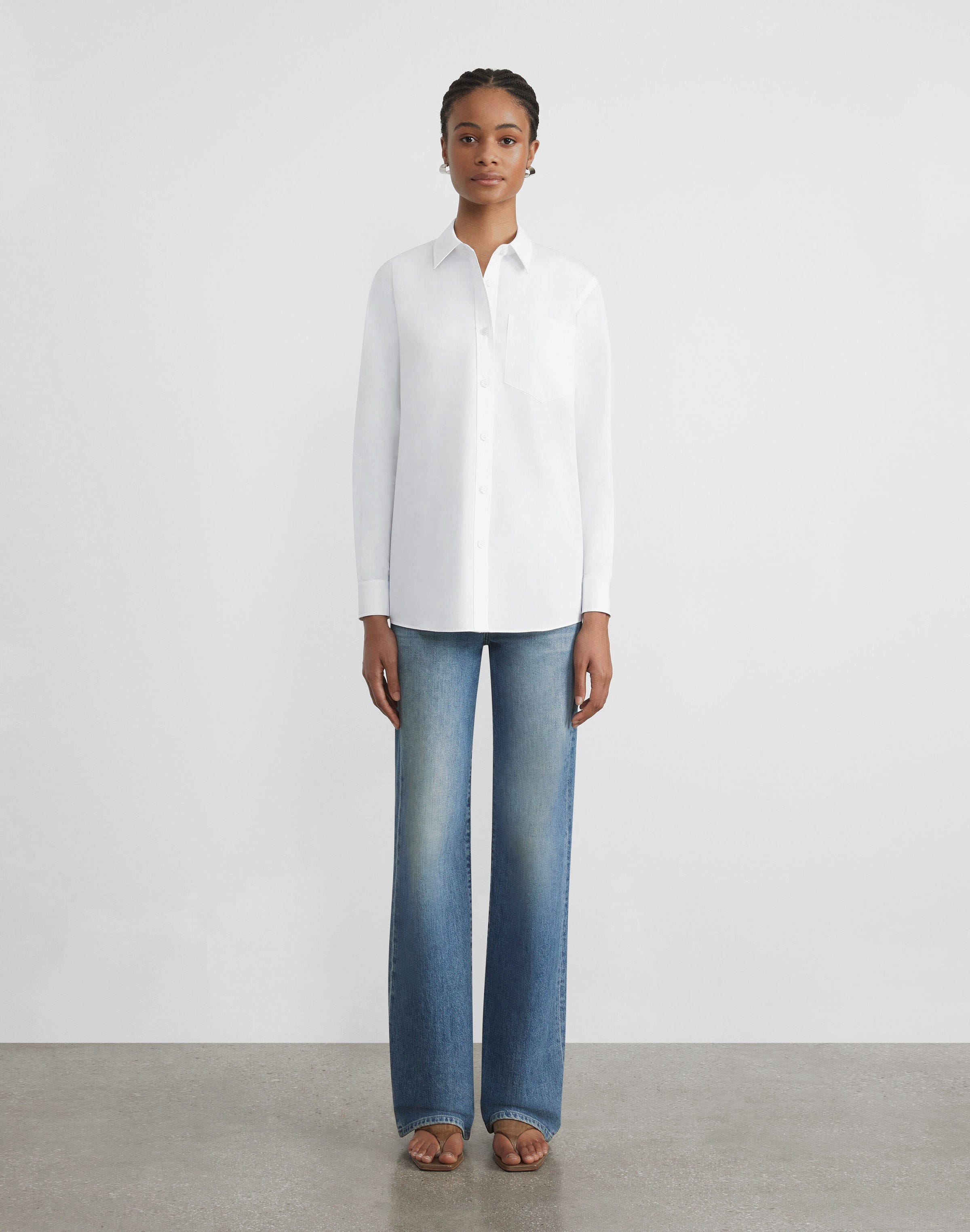 Plus-Size Organic Cotton Poplin Oversized Shirt