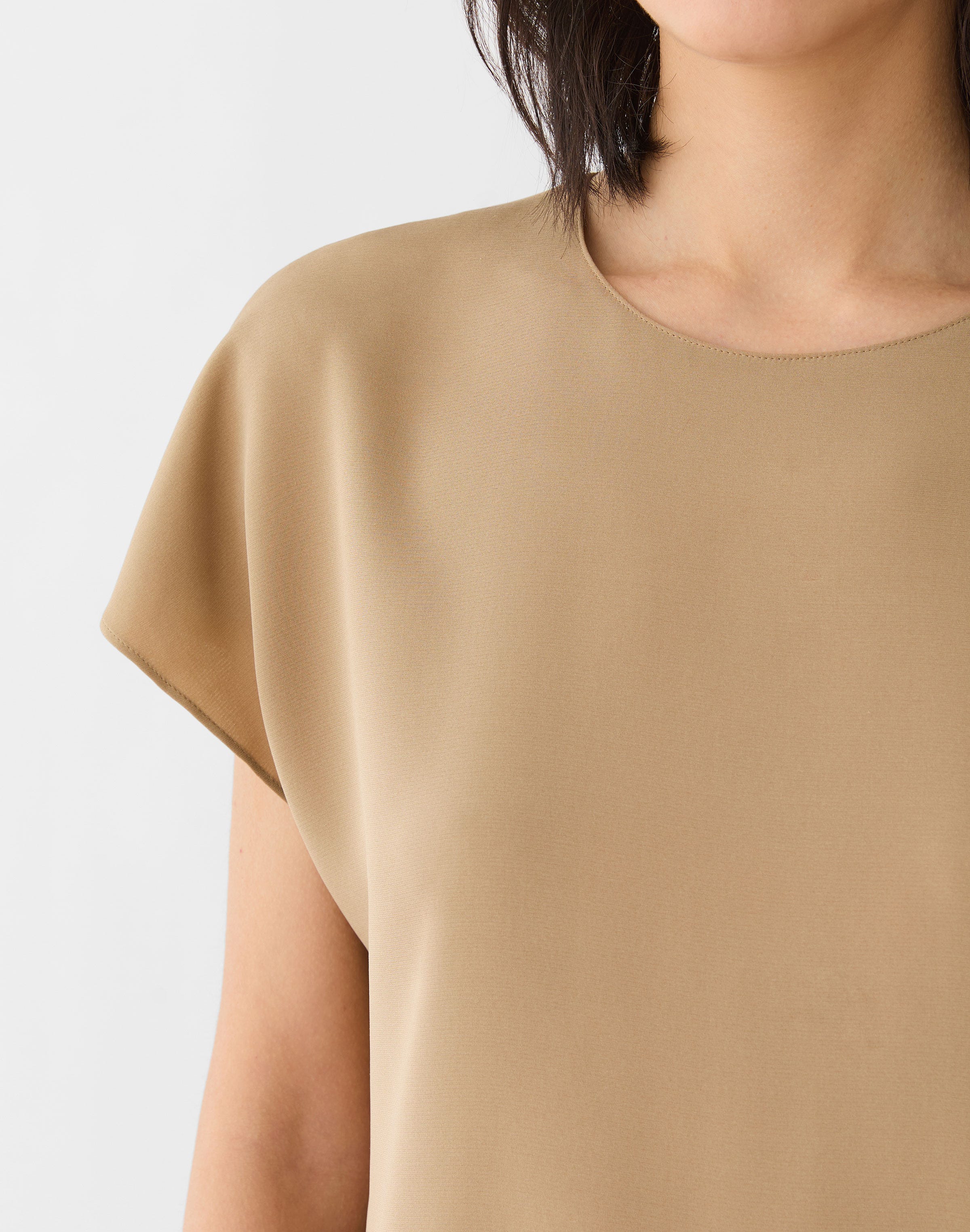 Organic Silk Stretch Georgette Short Sleeve Blouse
