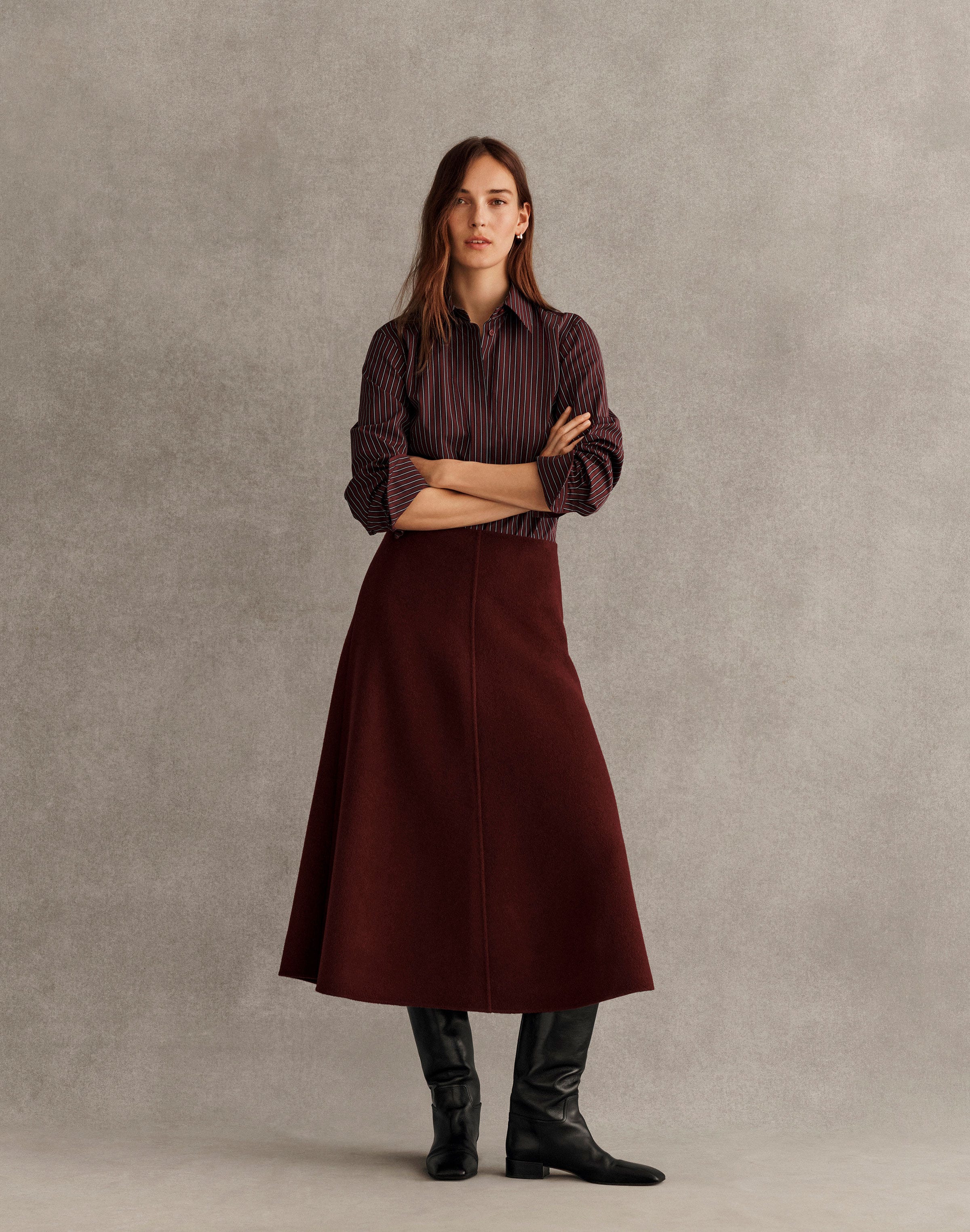 Petite Pinstripe Cotton Fitted Shirt