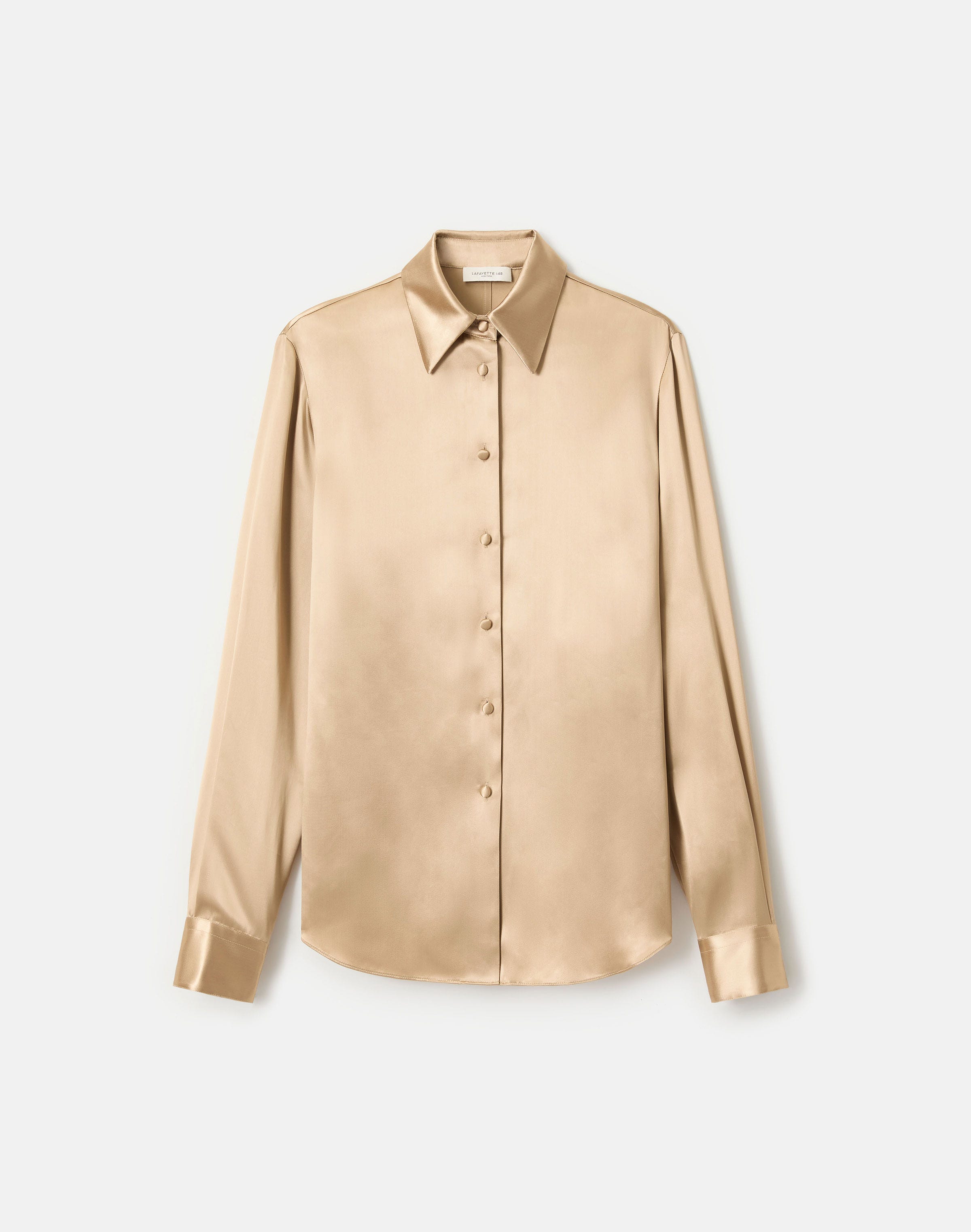 Glossed Satin Tailored Shirt