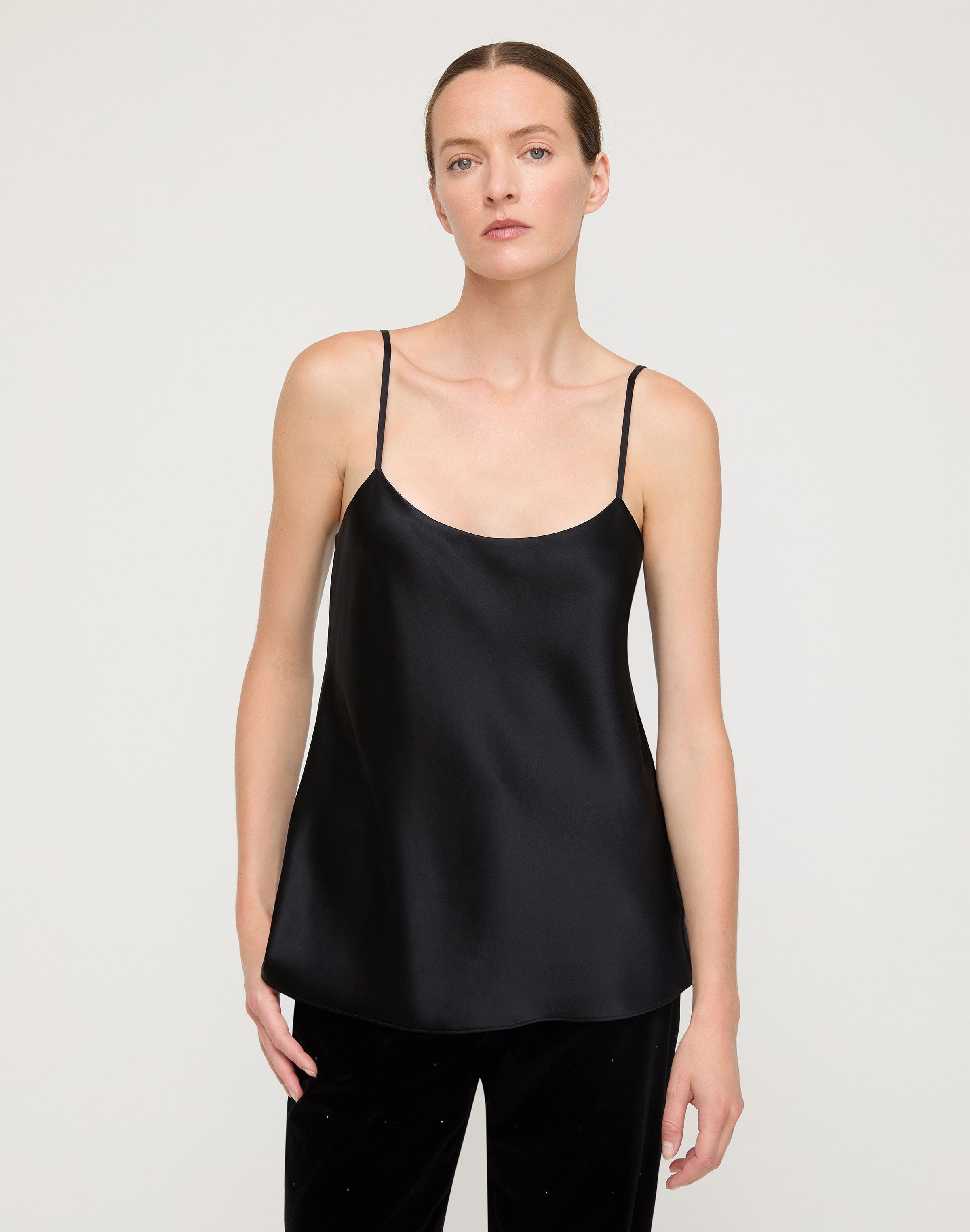Noir Satin Bias Cut Camisole