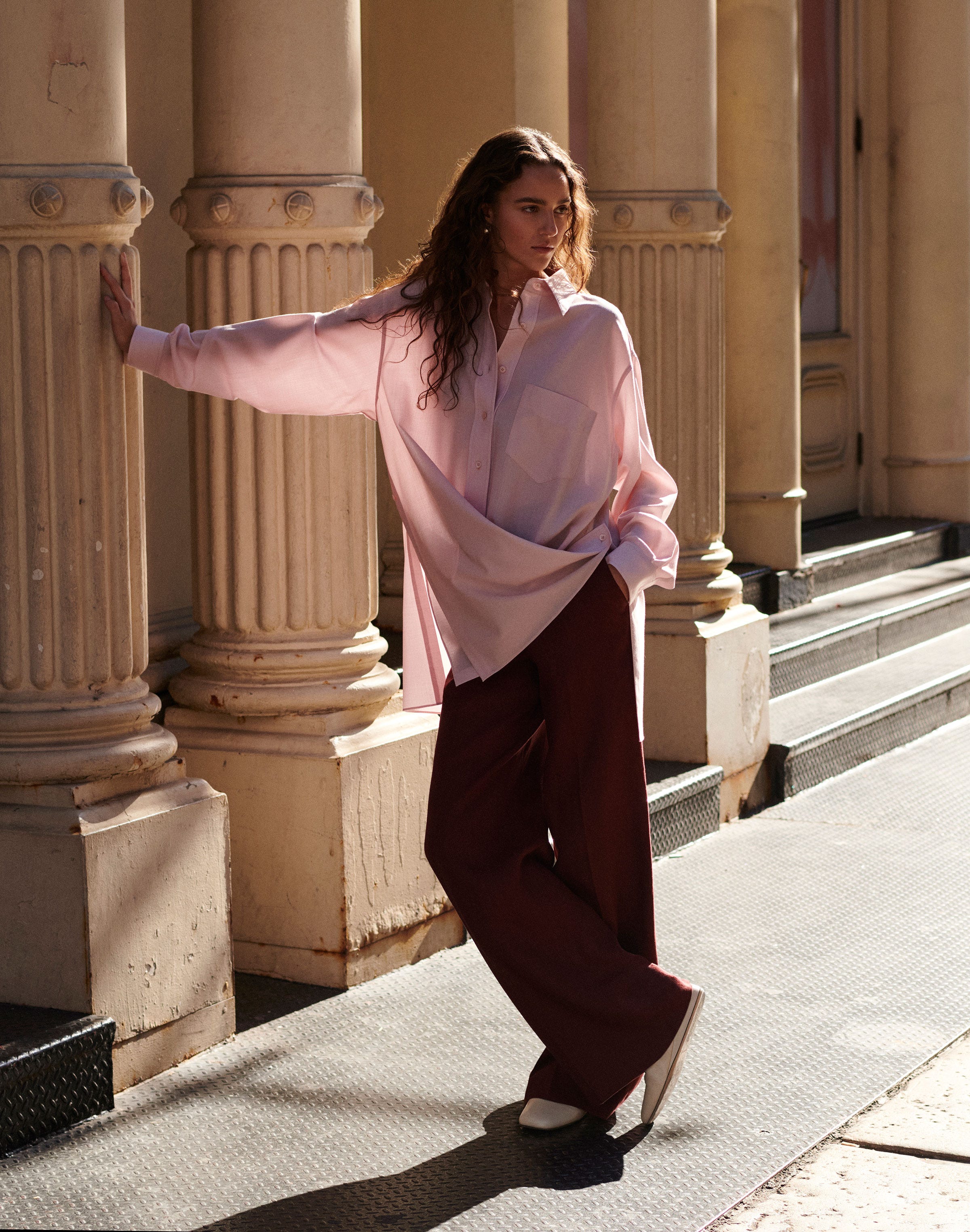 Tropical Wool Convertible Blouse and Linen Thames Pant