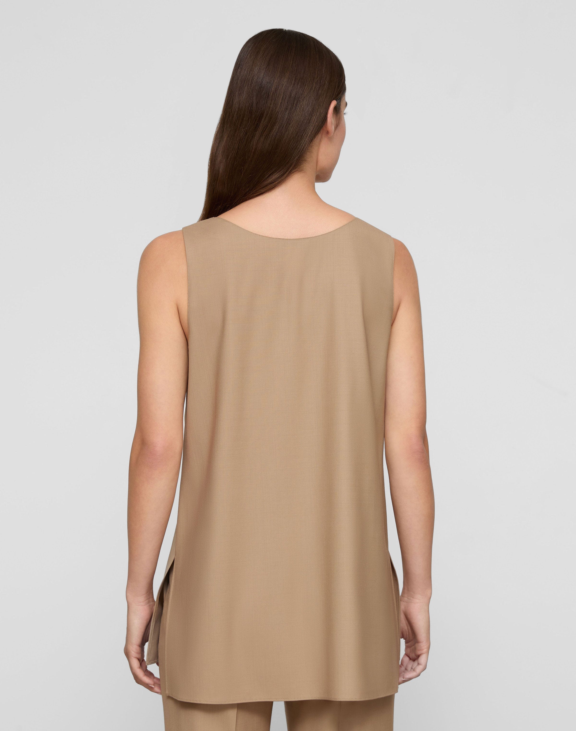 Plus-Size Tropical Wool Long Tank