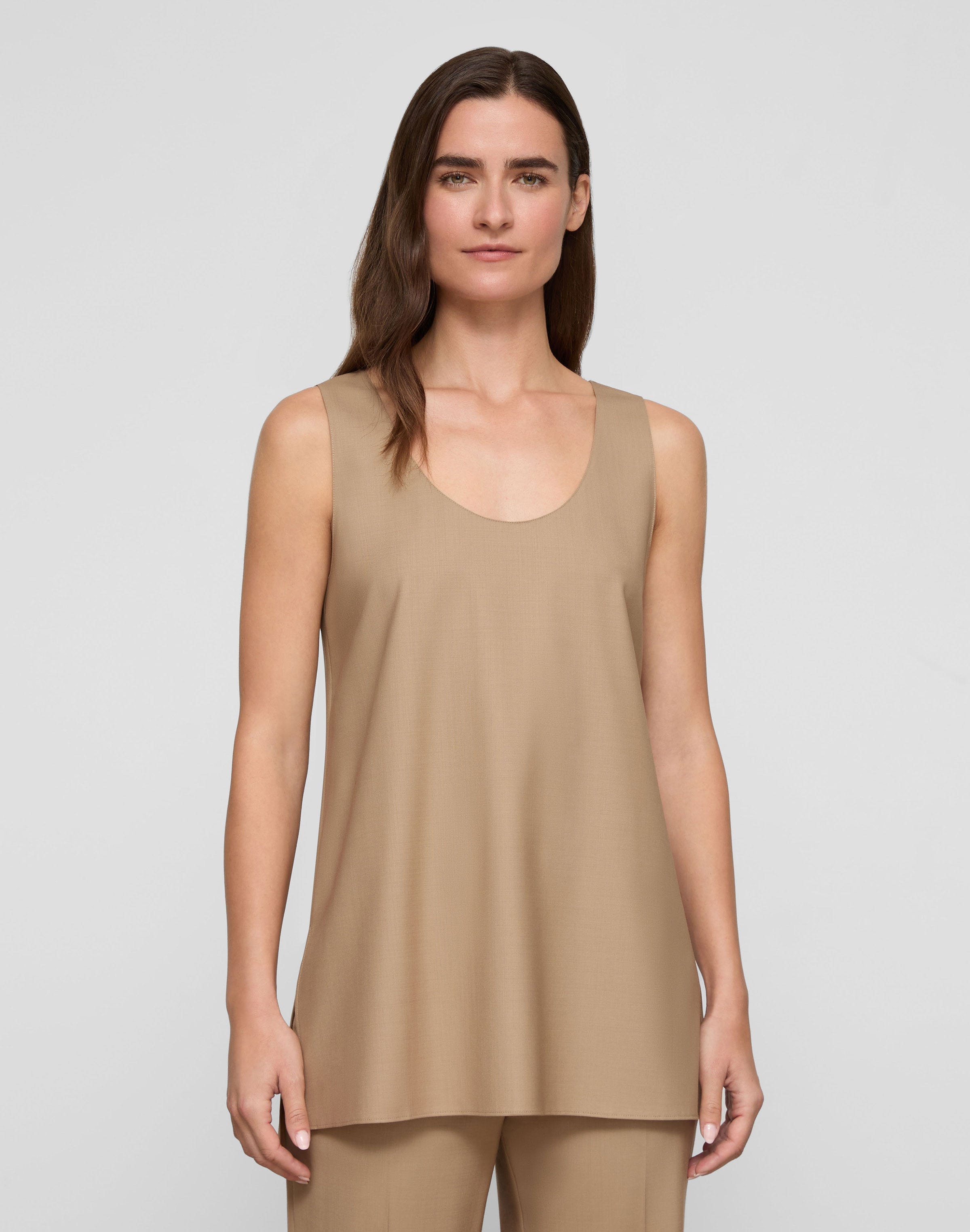 Plus-Size Tropical Wool Long Tank