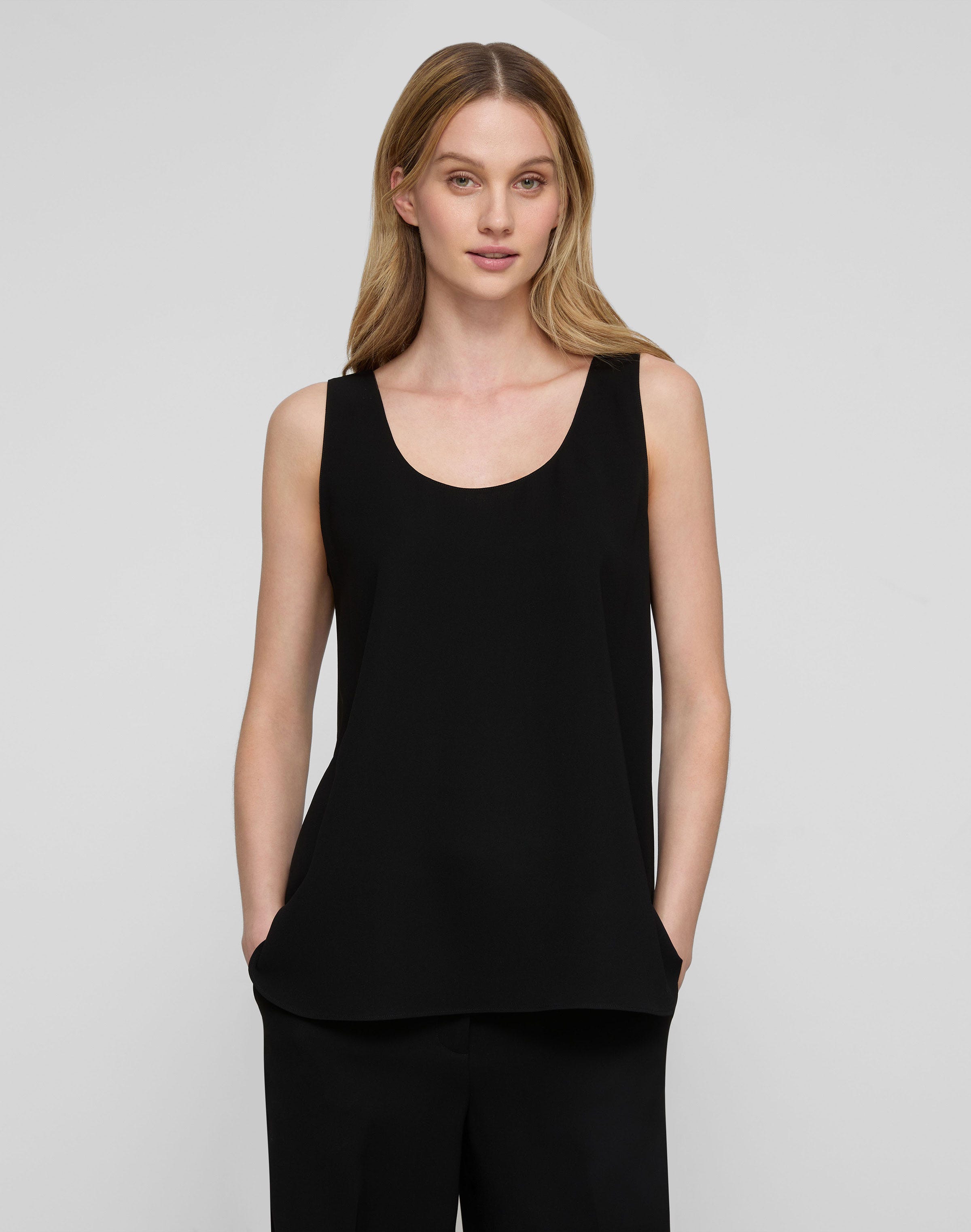 Petite Responsible Finesse Crepe Sleeveless Blouse