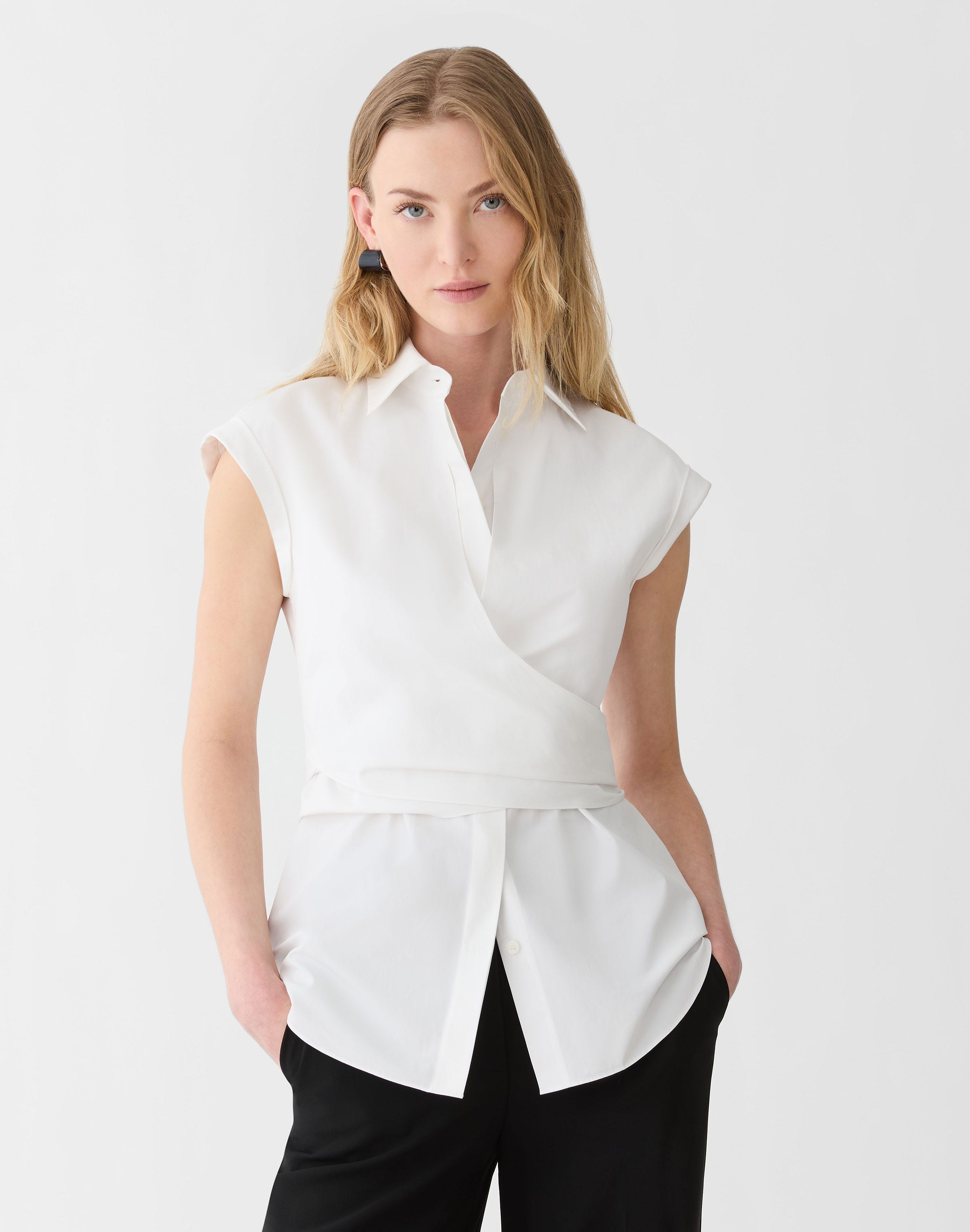Organic Cotton Poplin Wrap Shirt
