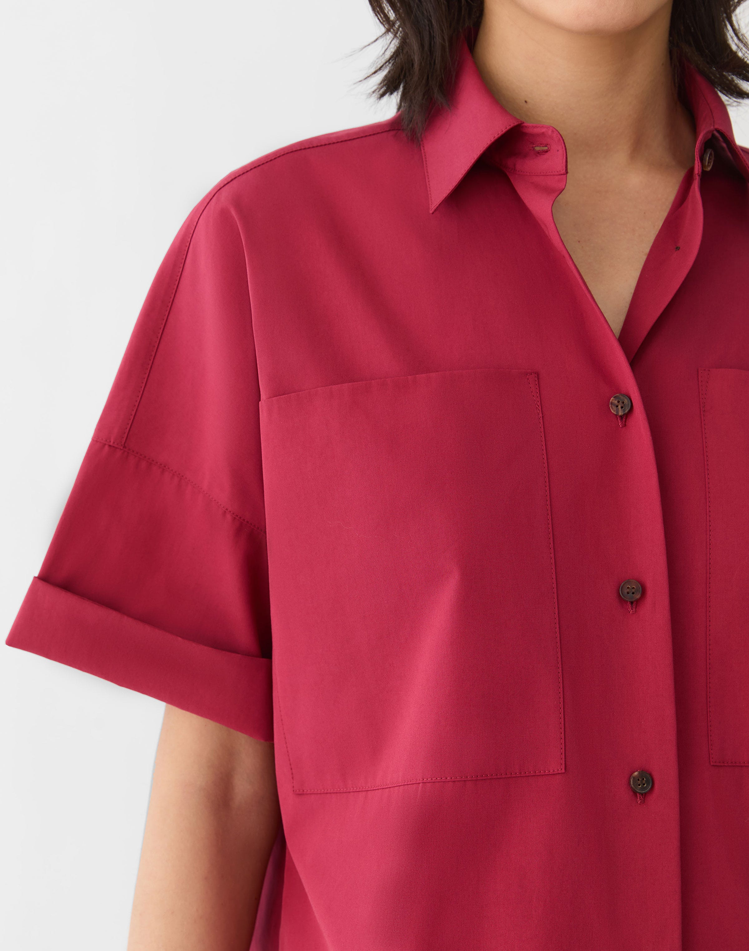 Organic Cotton Poplin Patch Pocket Shirt