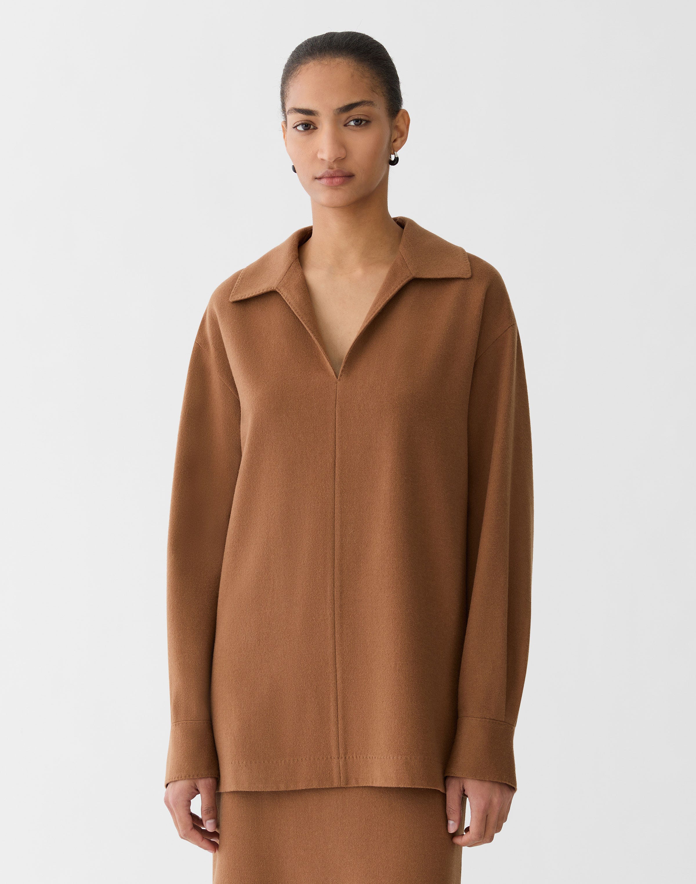Camel Hair Popover Blouse