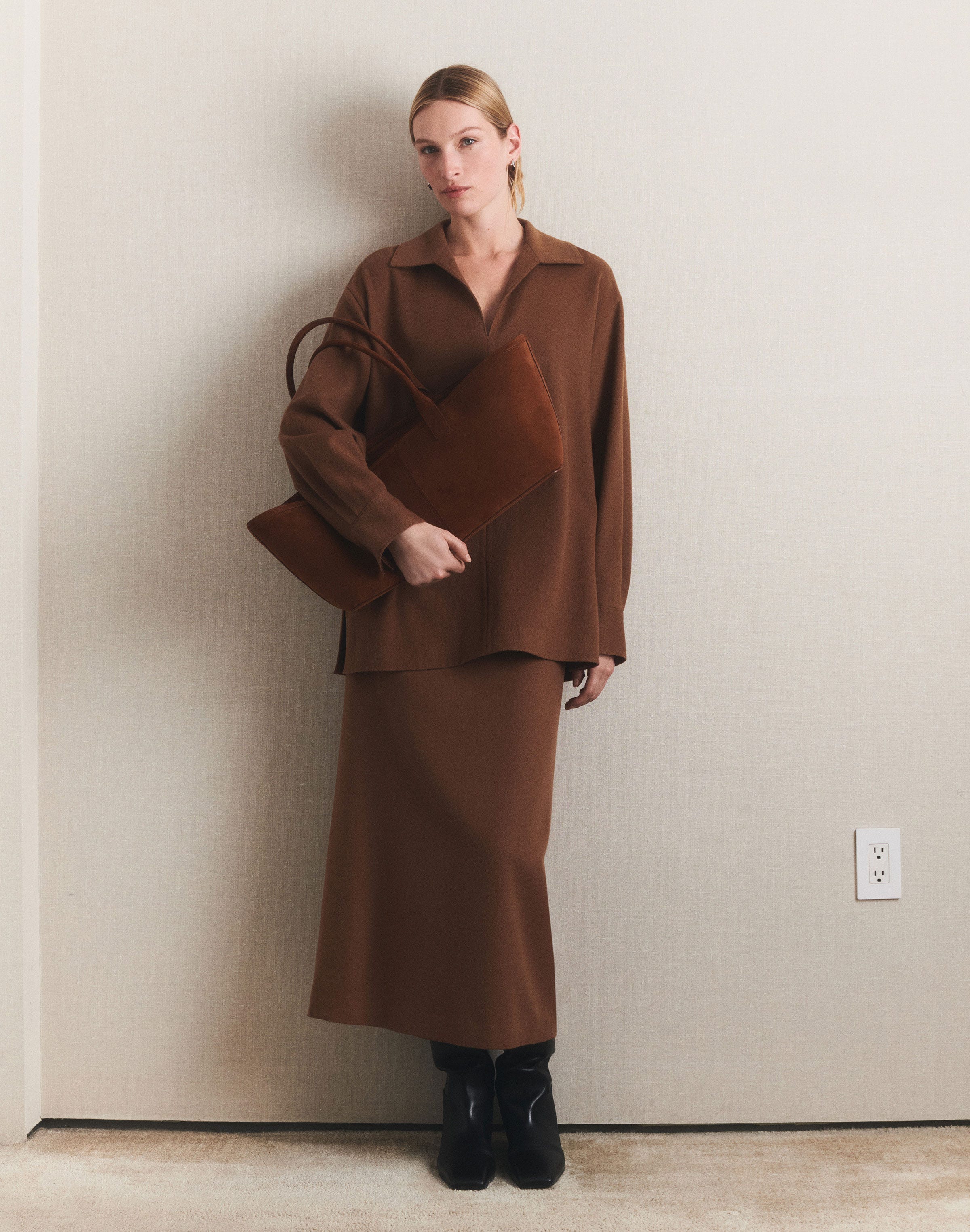 Camel Hair Popover Blouse