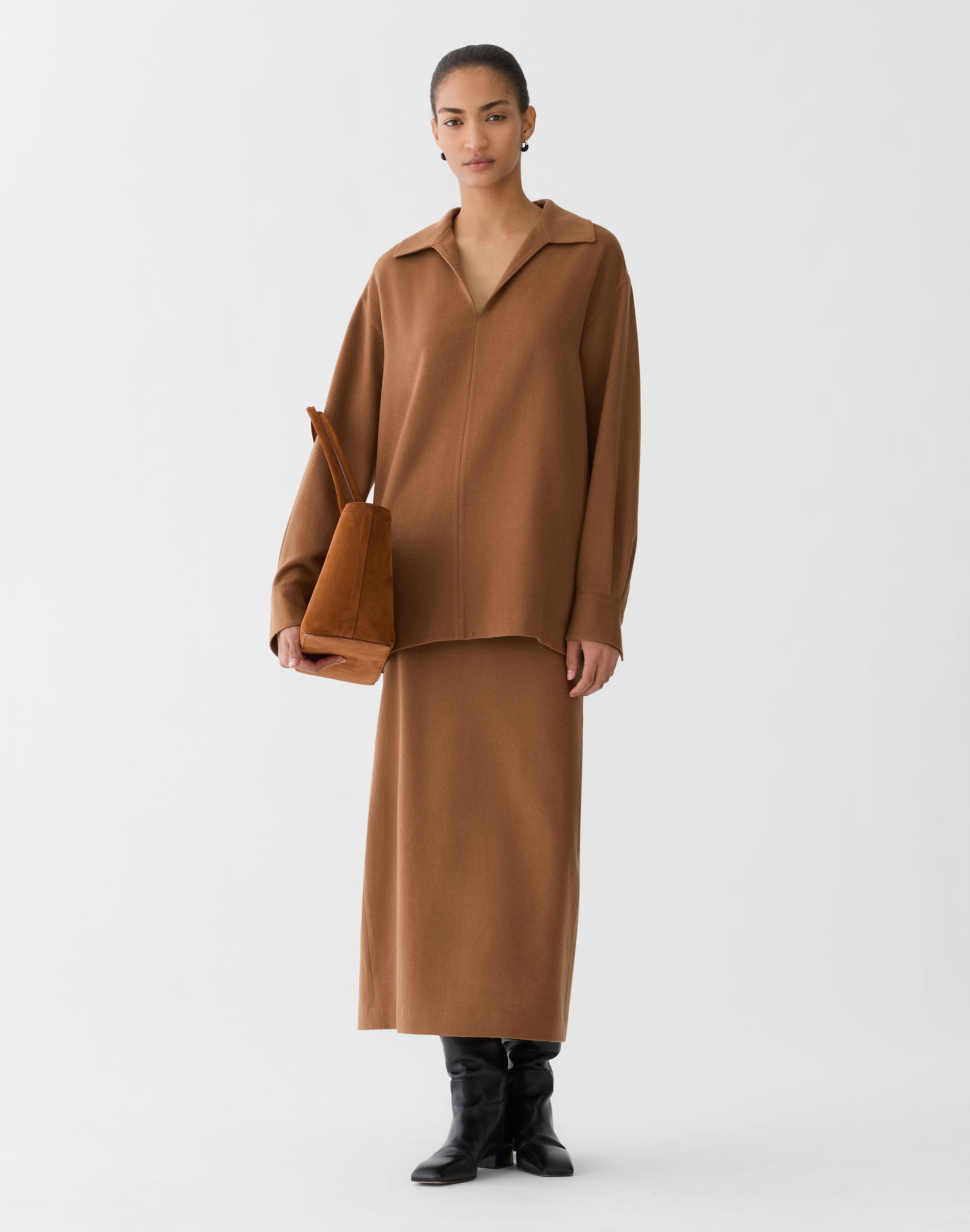 Camel Hair Popover Blouse