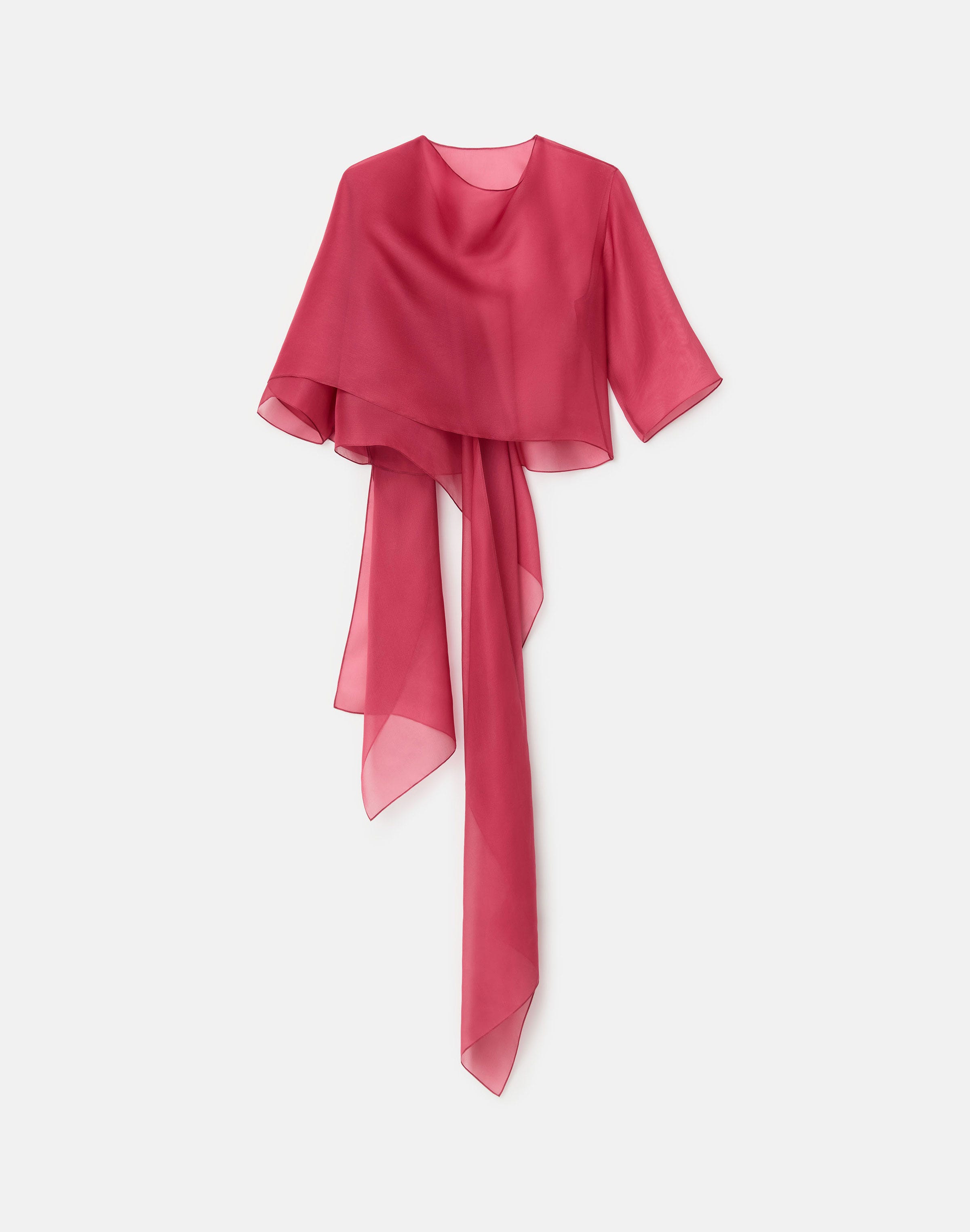Plus-Size Silk Organza Bolero Wrap Blouse