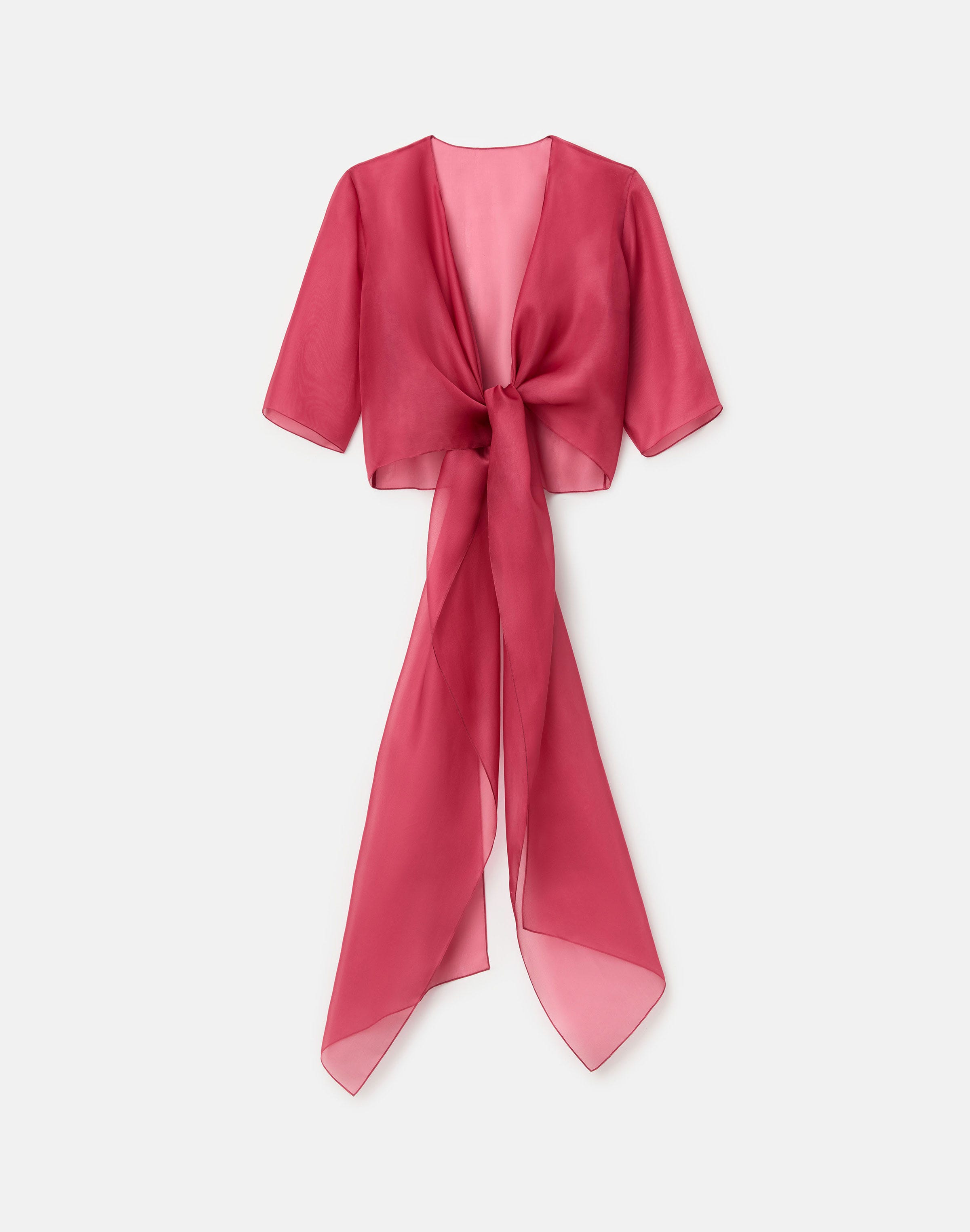 Plus-Size Silk Organza Bolero Wrap Blouse