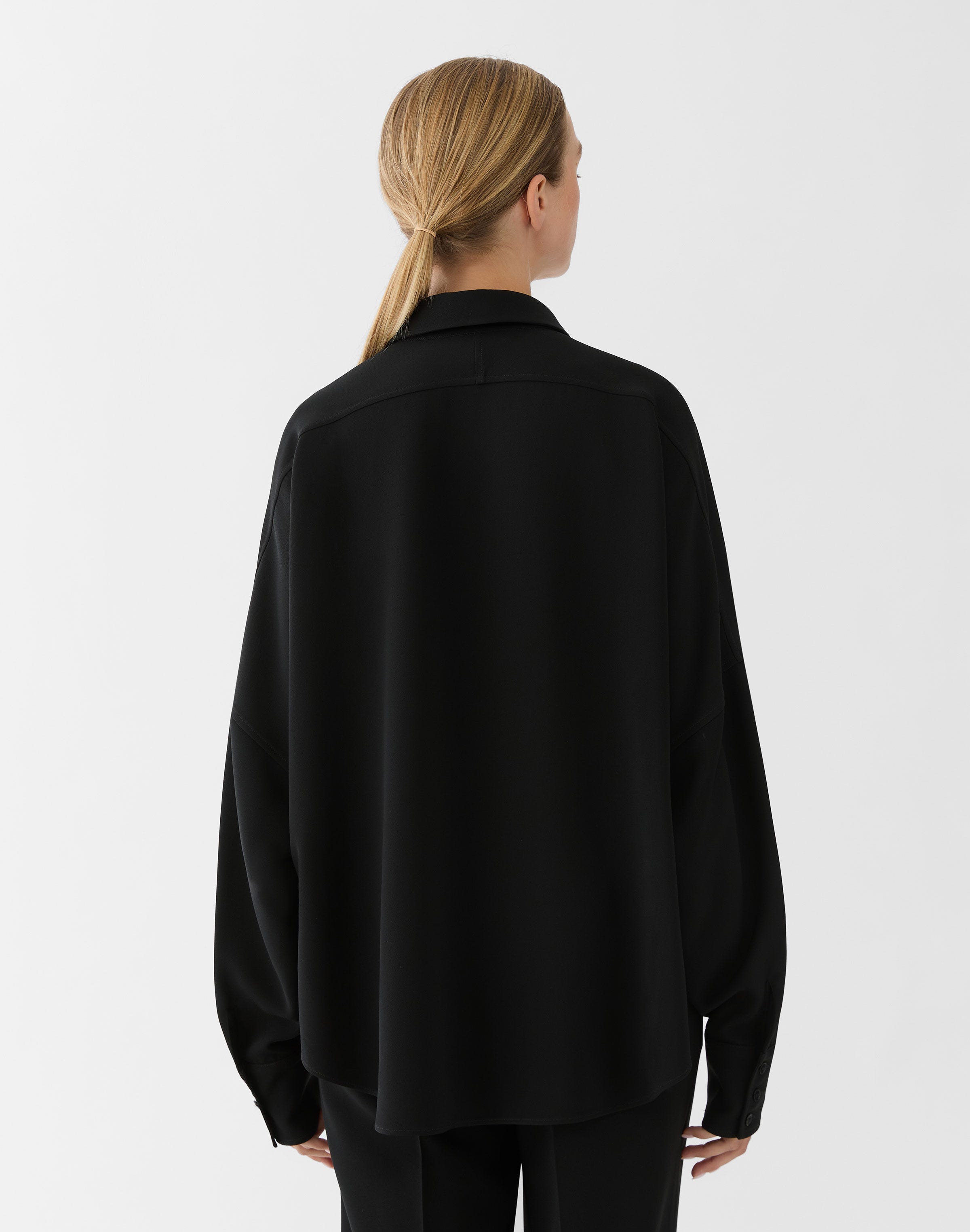 Responsible Finesse Crepe Popover Wrap Shirt