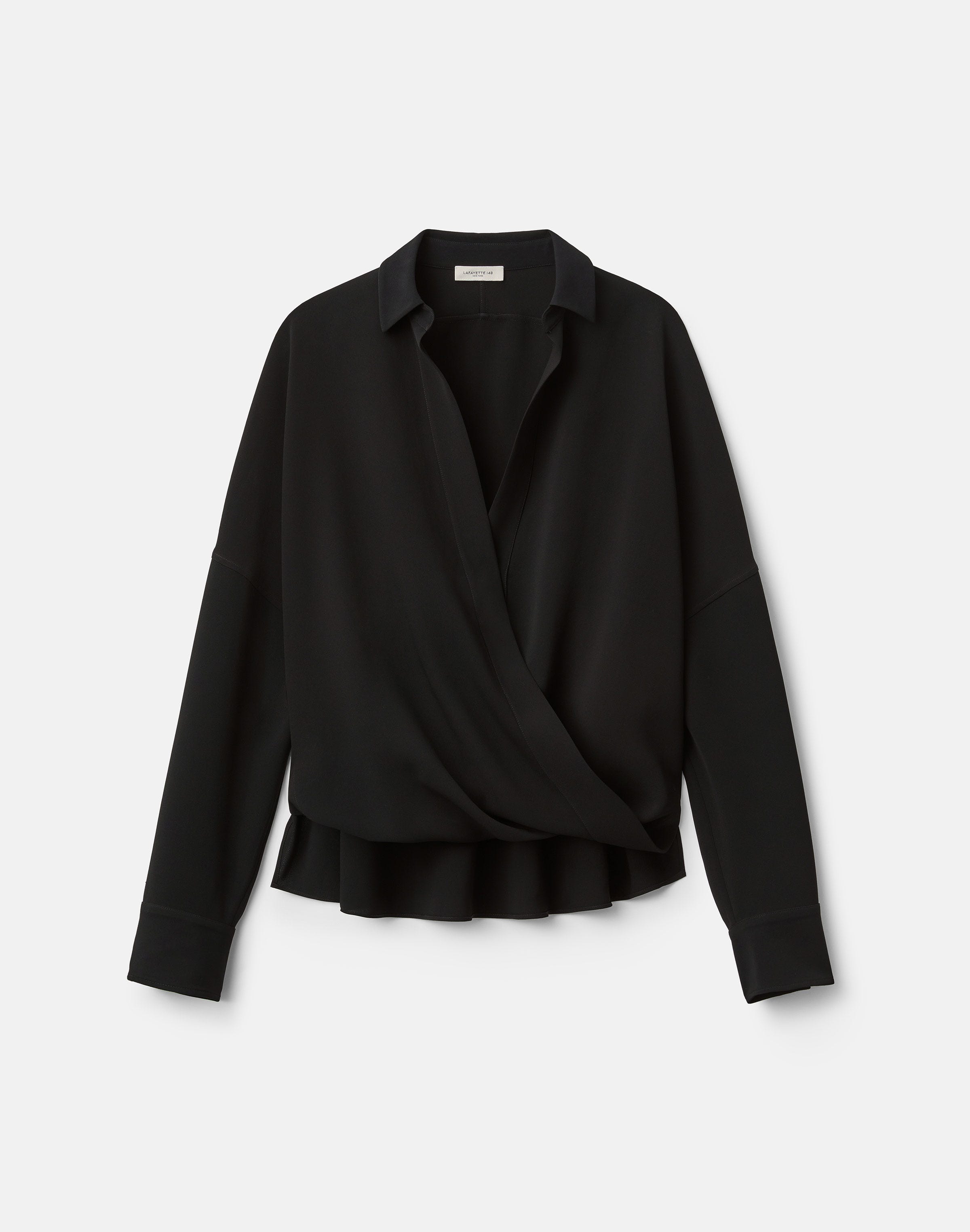Responsible Finesse Crepe Popover Wrap Shirt