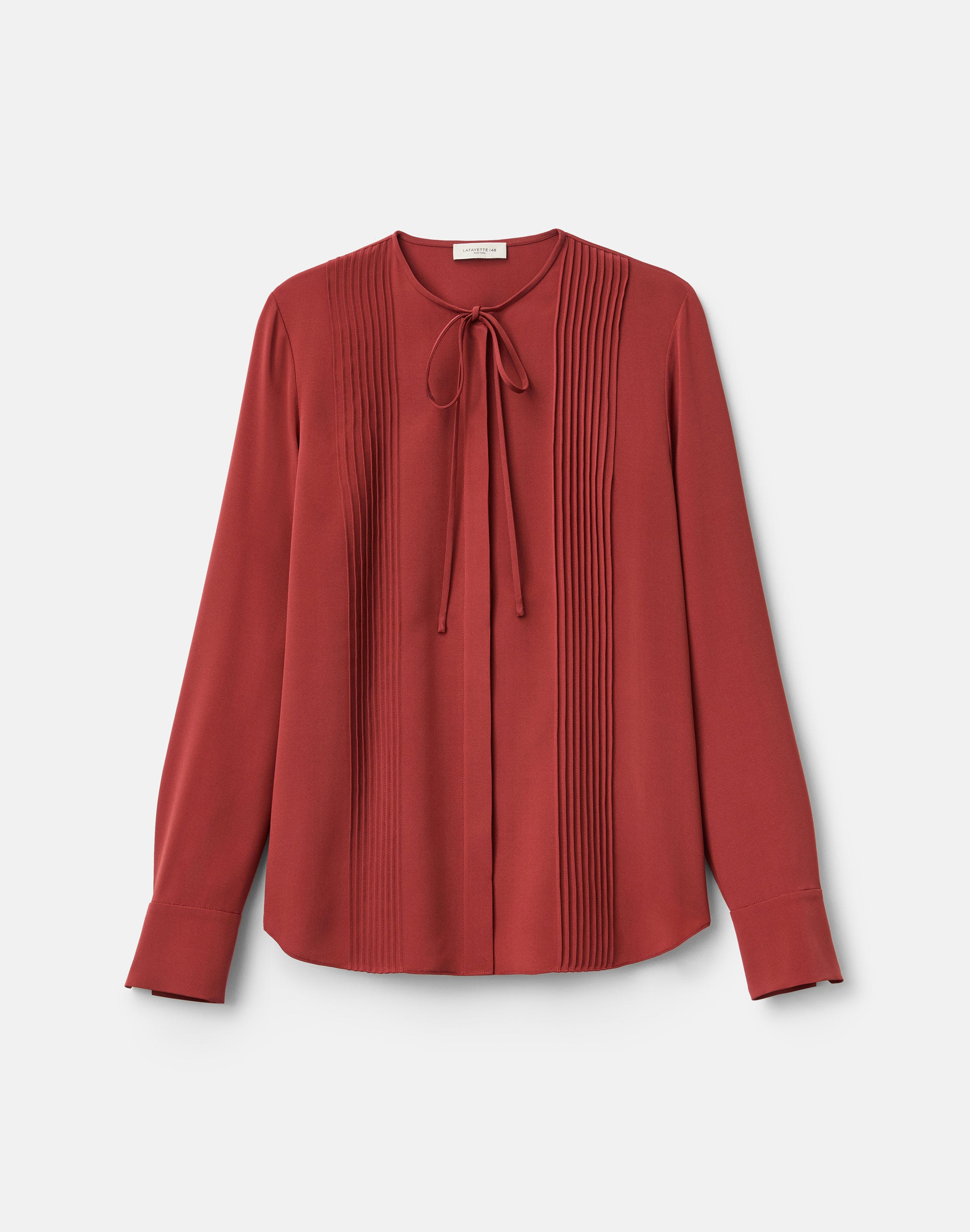 Organic Silk Stretch Georgette Pintuck Blouse