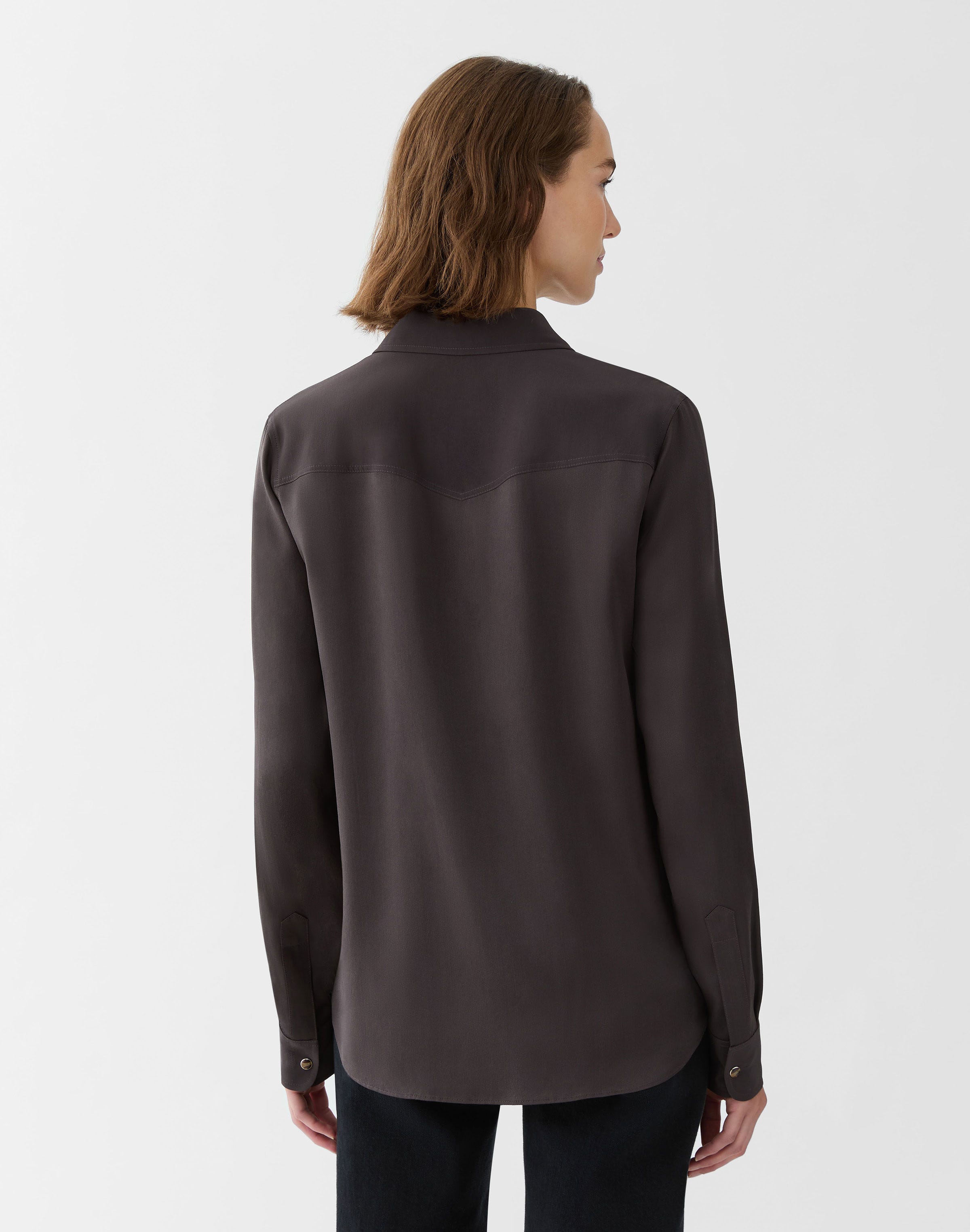 Silk Charmeuse Western Blouse