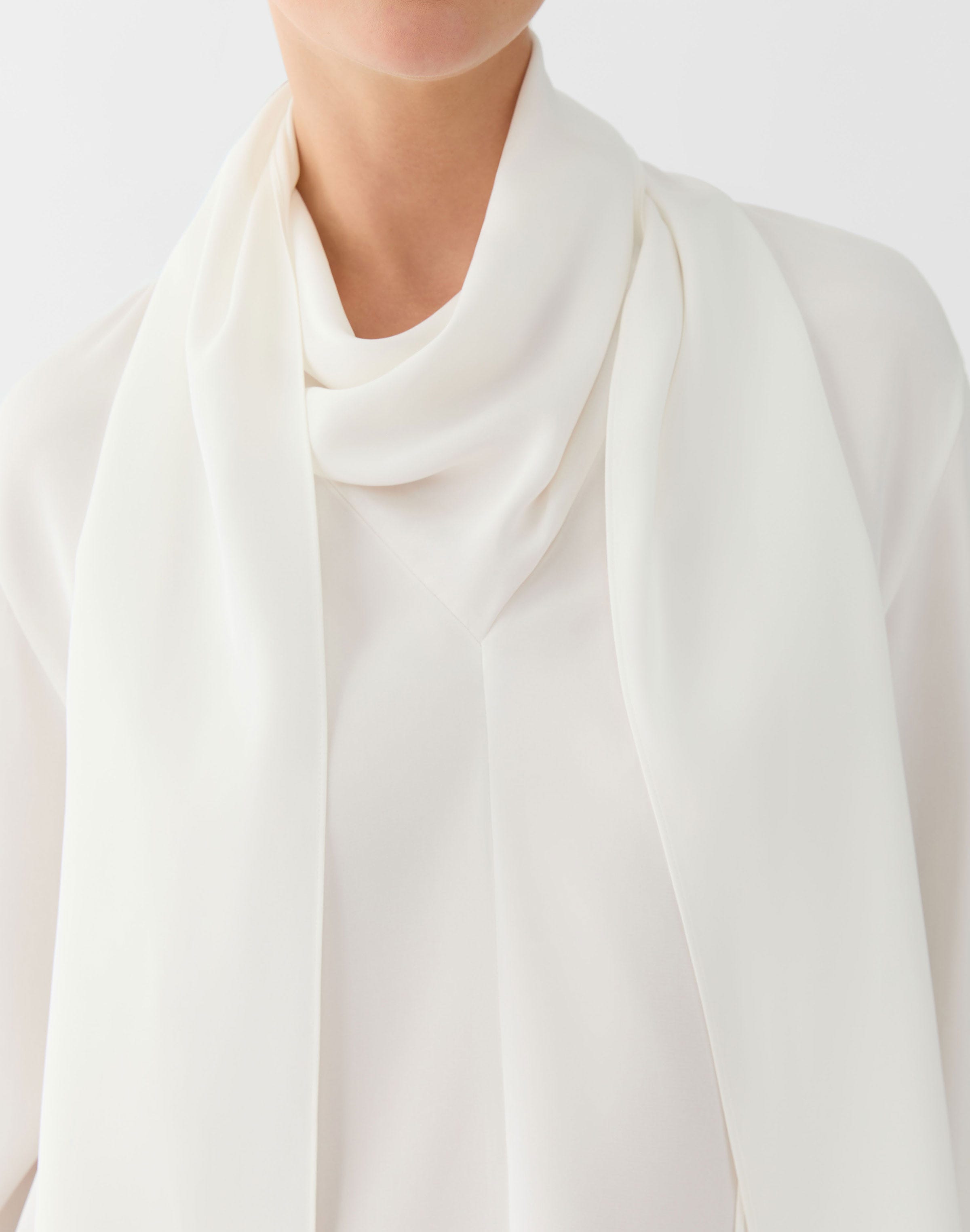 Organic Silk Stretch Georgette Scarf Blouse