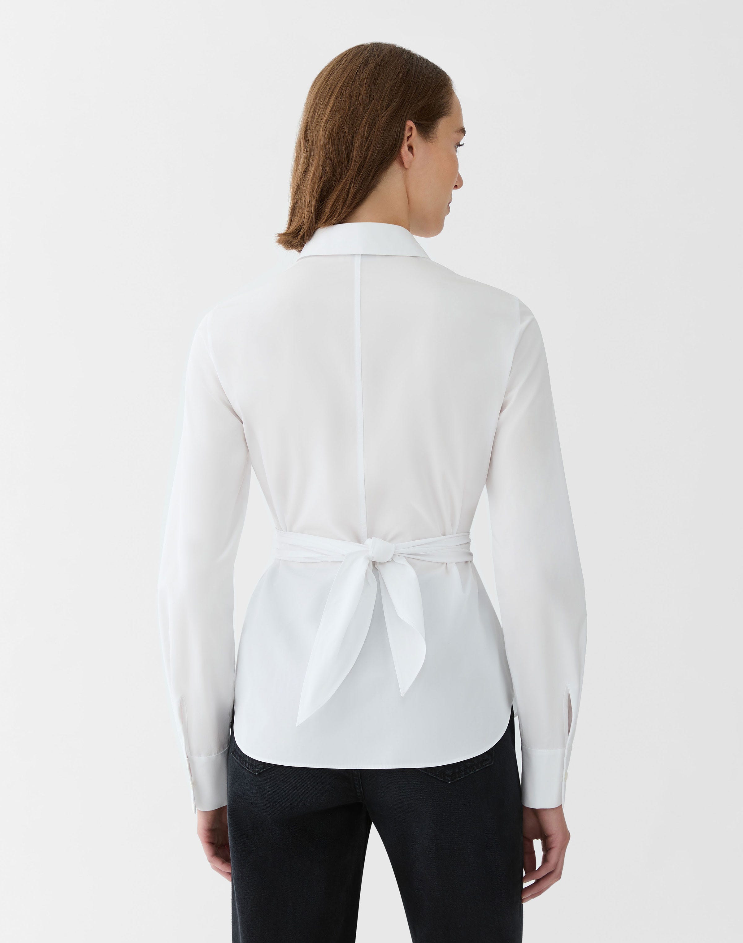 Organic Cotton Poplin Long Sleeve Wrap Shirt