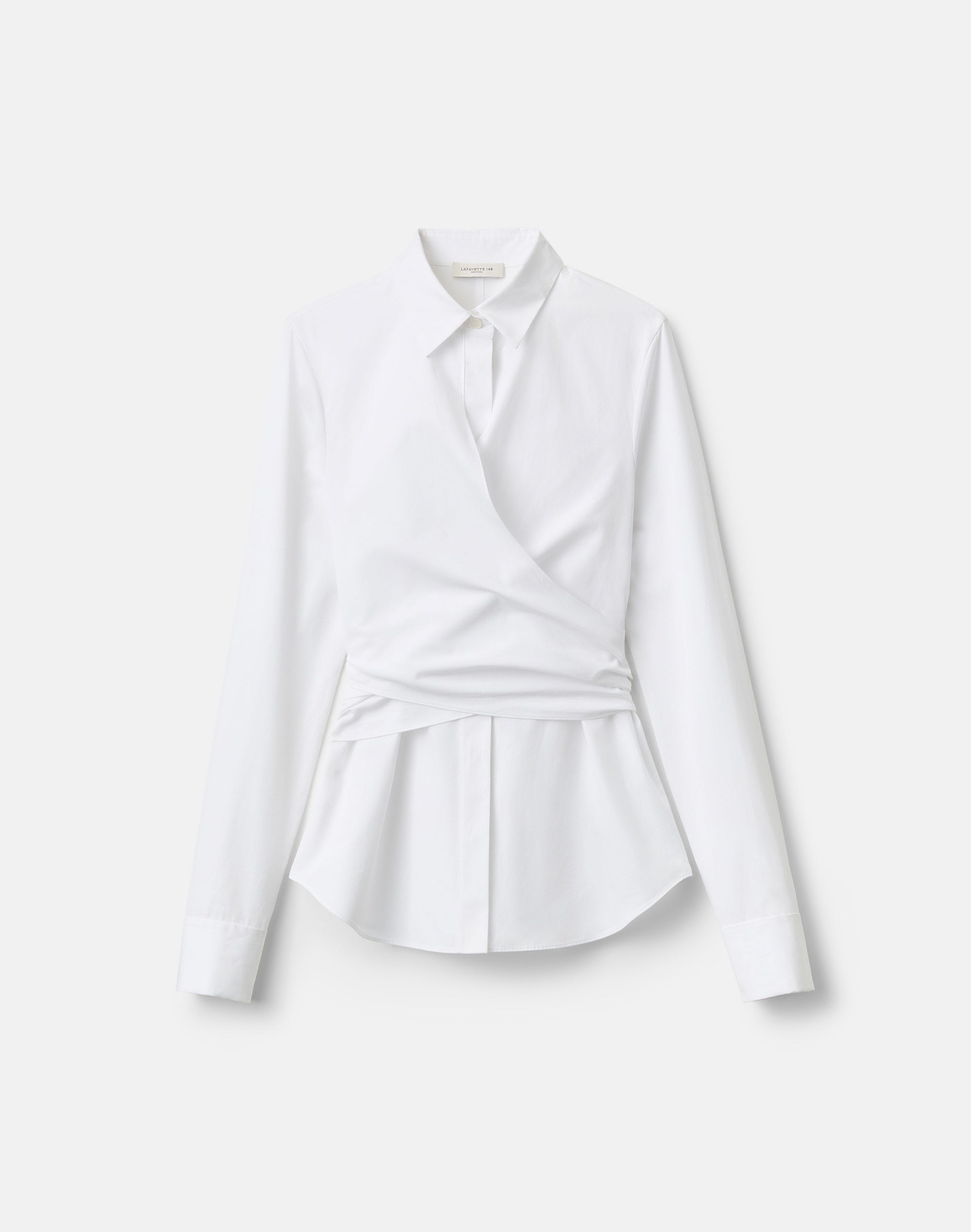 Organic Cotton Poplin Long Sleeve Wrap Shirt