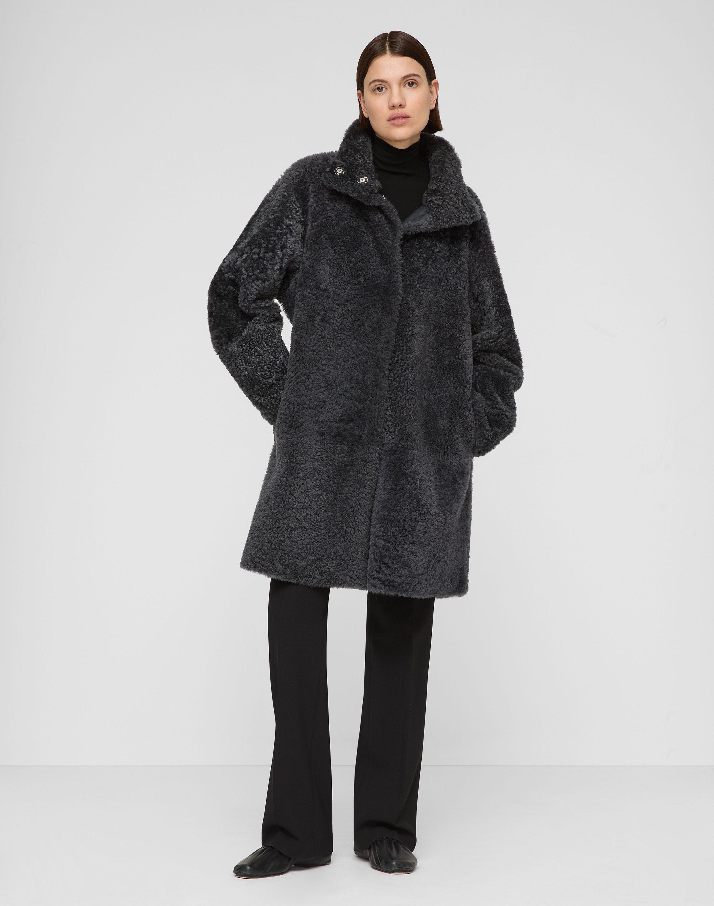 Wavy Shearling Reversible Coat