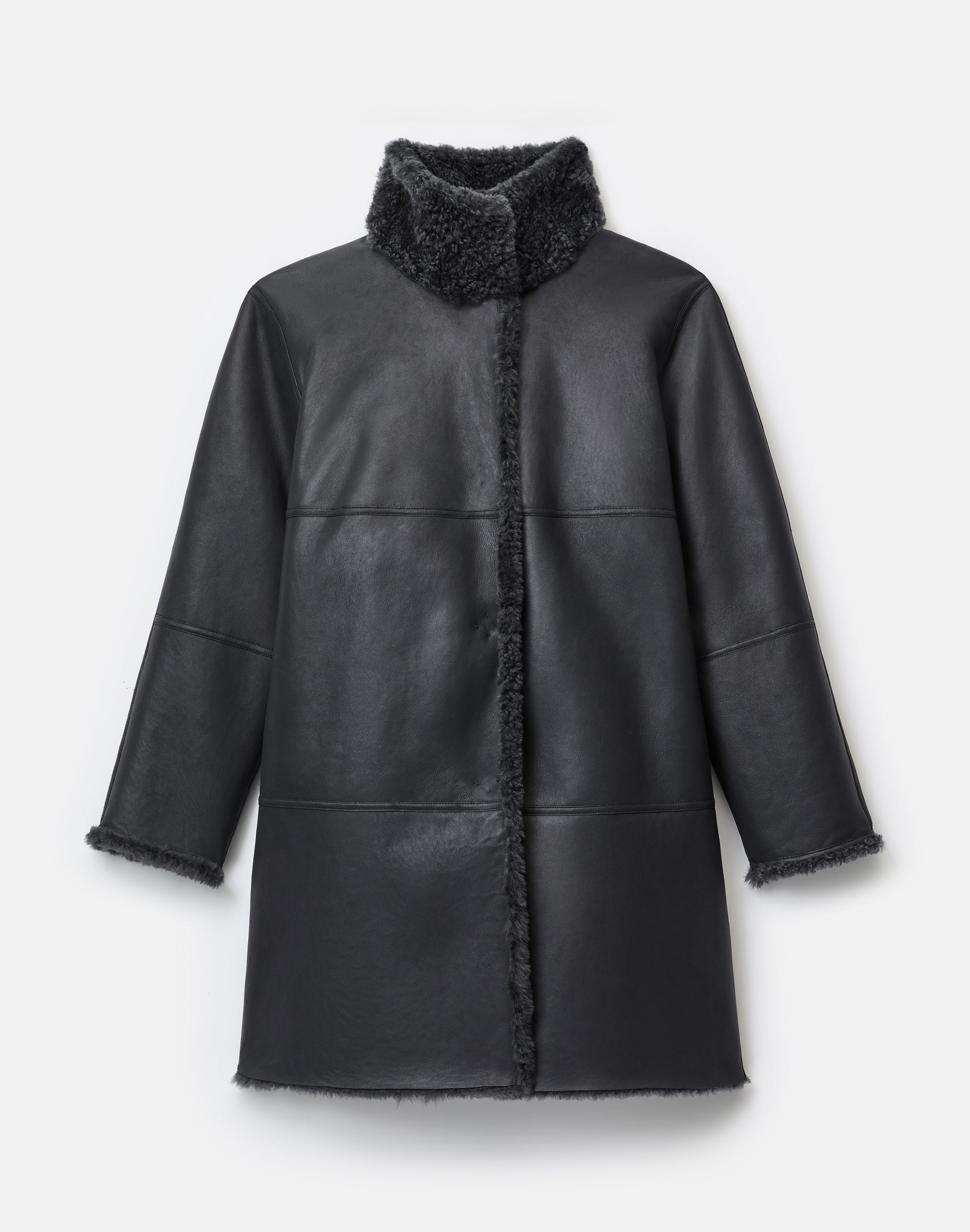 Wavy Shearling Reversible Coat