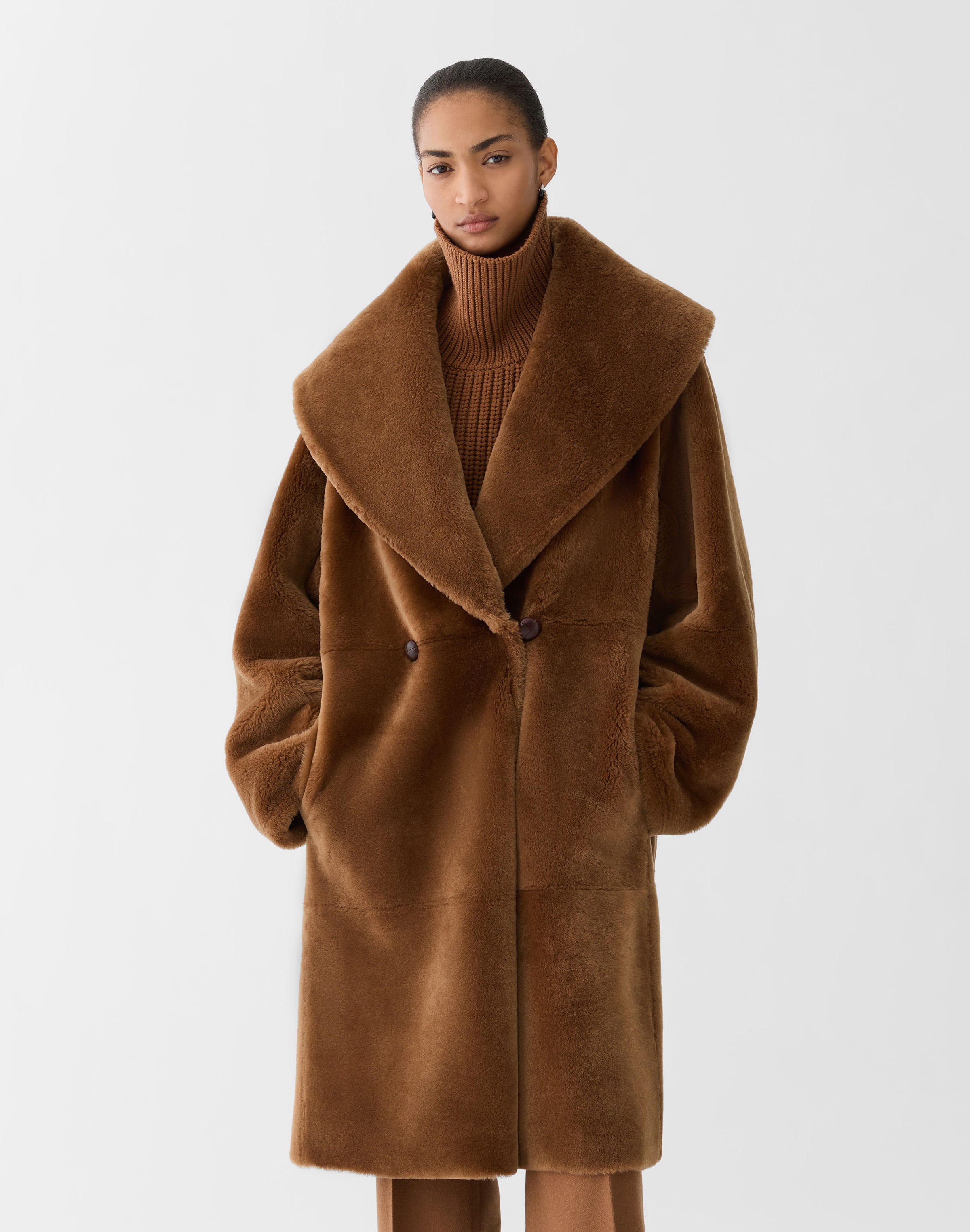 Merino Shearling Oversized Reversible Coat