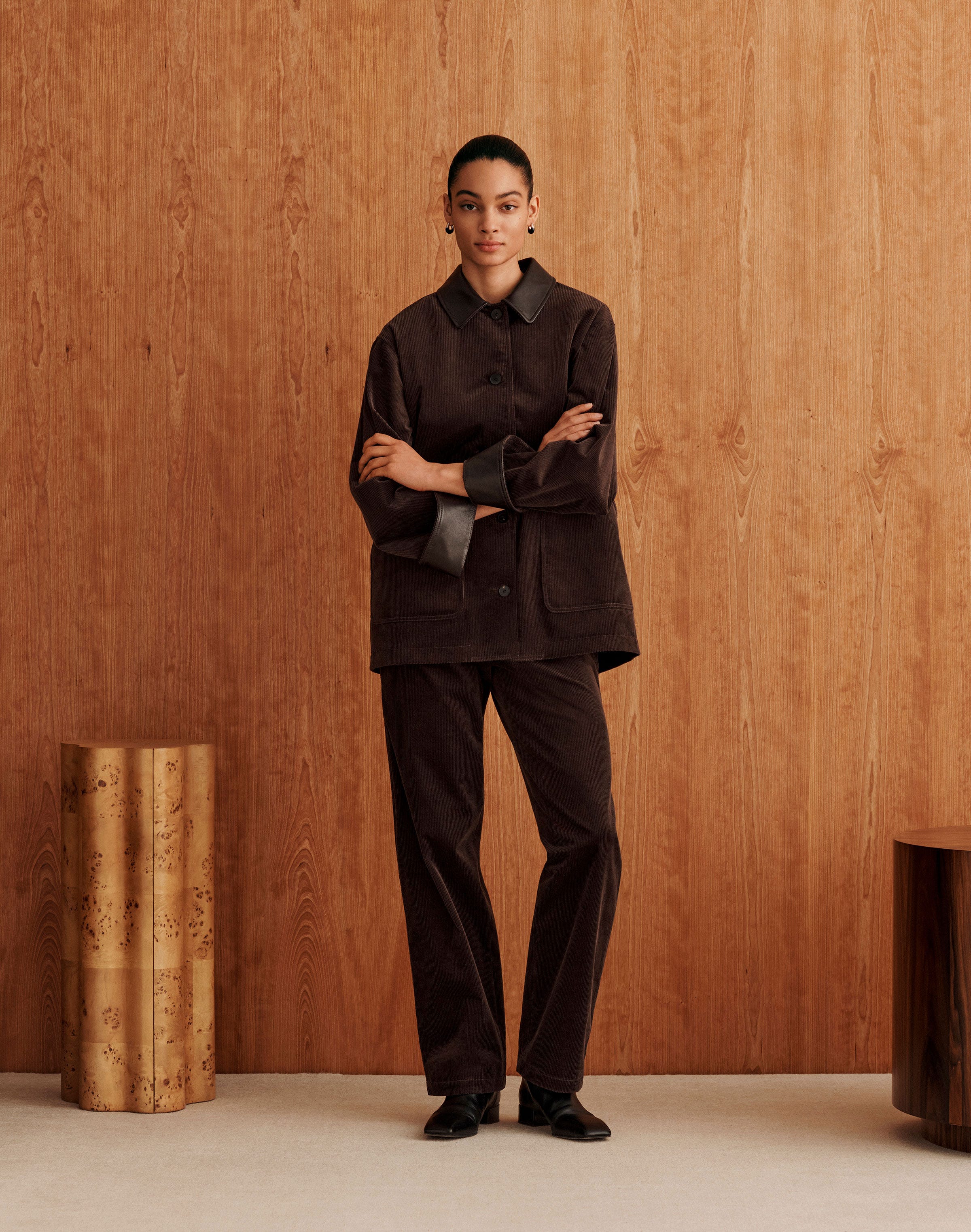 Cotton Corduroy Quilted Car Coat