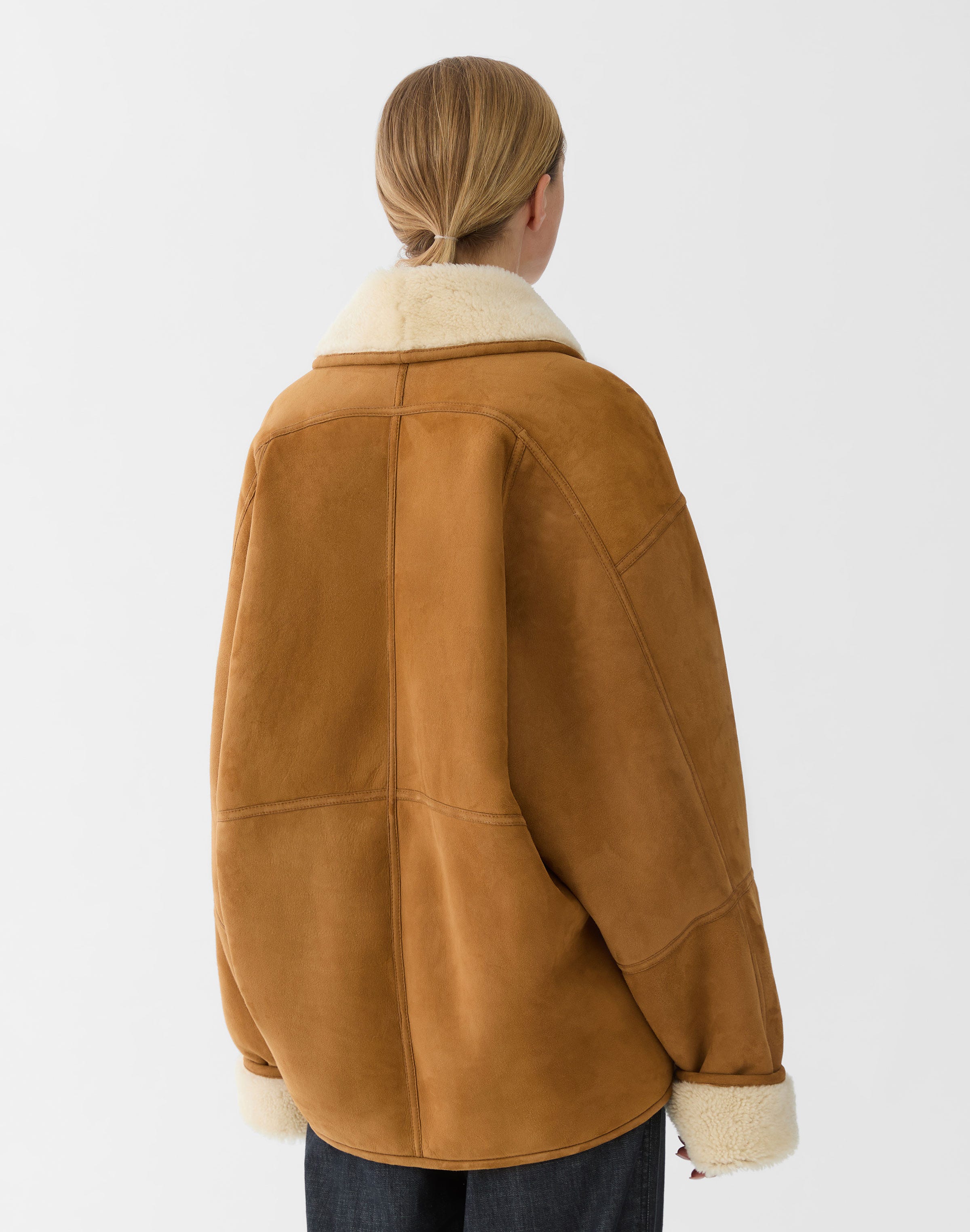 Shearling Reversible Shawl Collar Coat