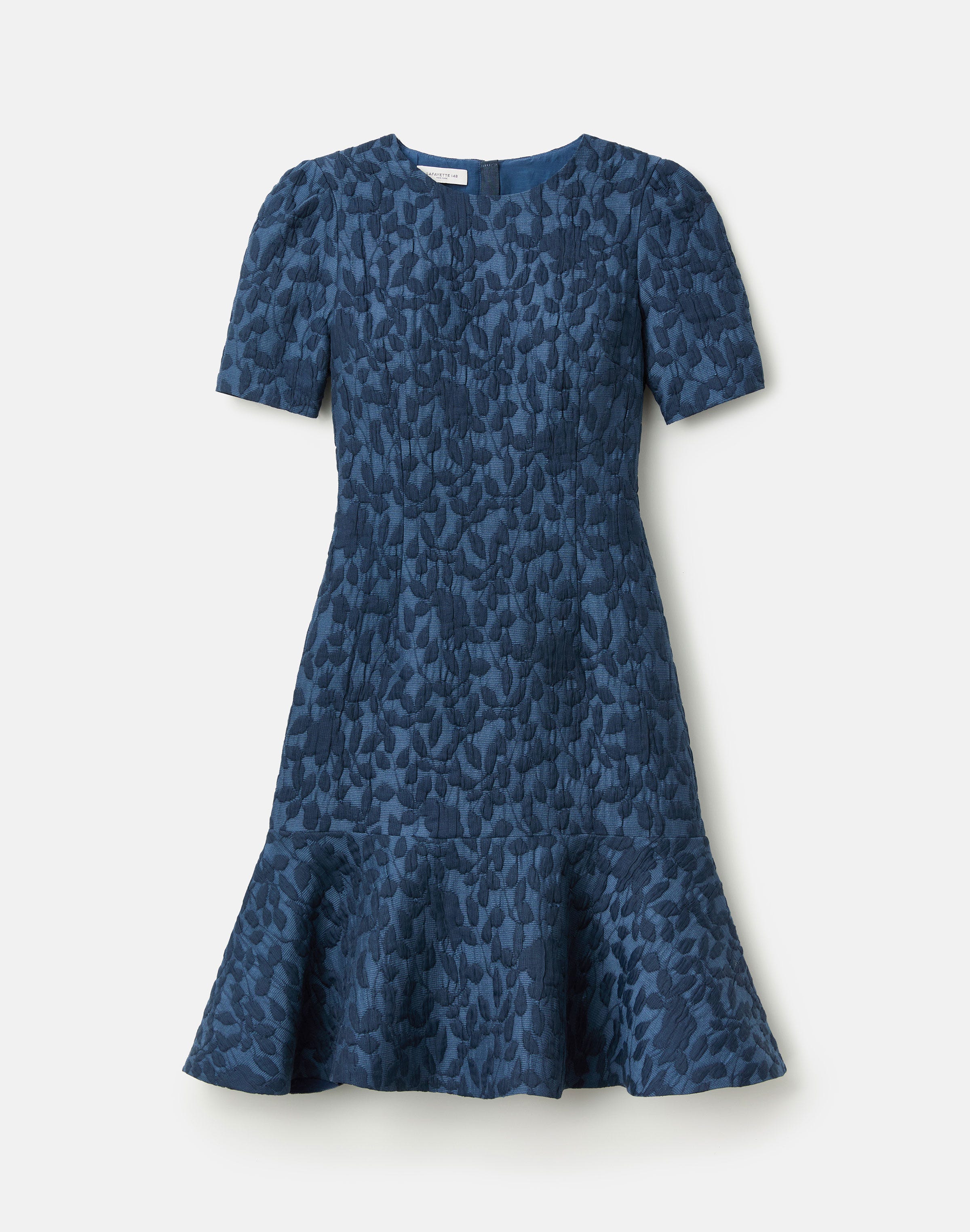 Rose Cloqué Jacquard Peplum Dress