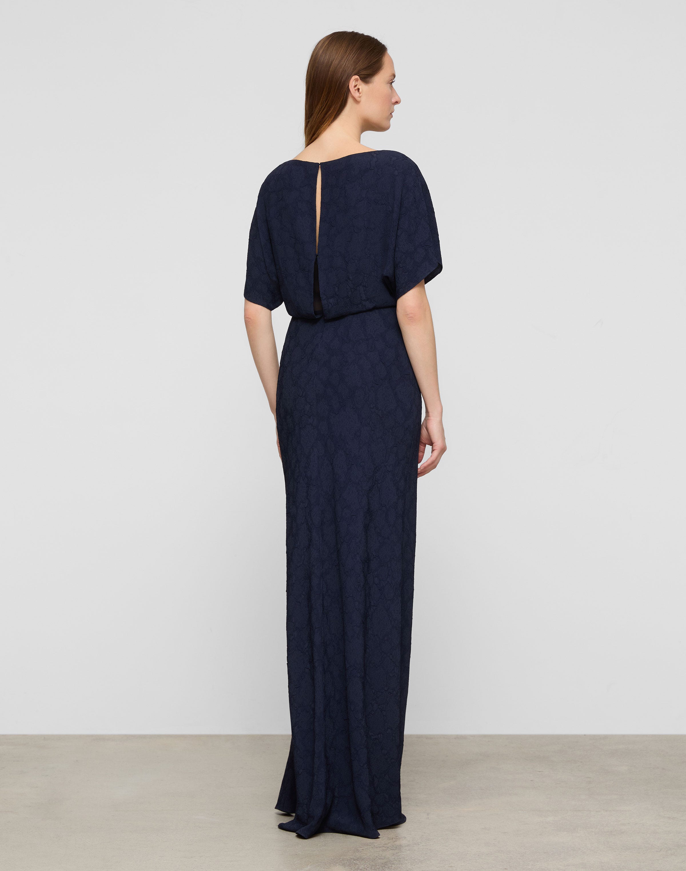 Rosette Jacquard Blouson Gown