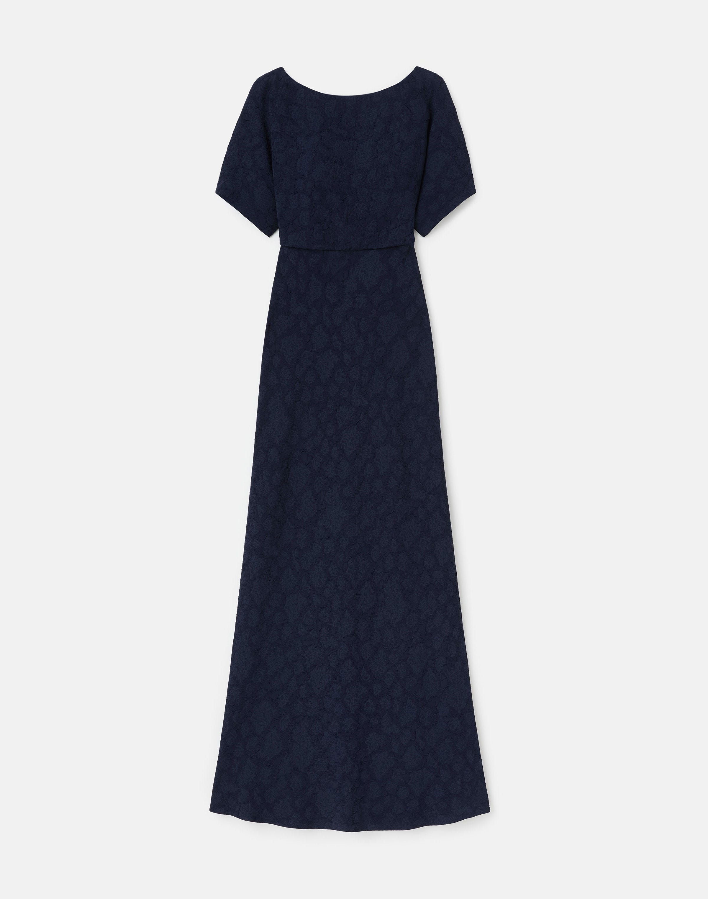 Rosette Jacquard Blouson Gown