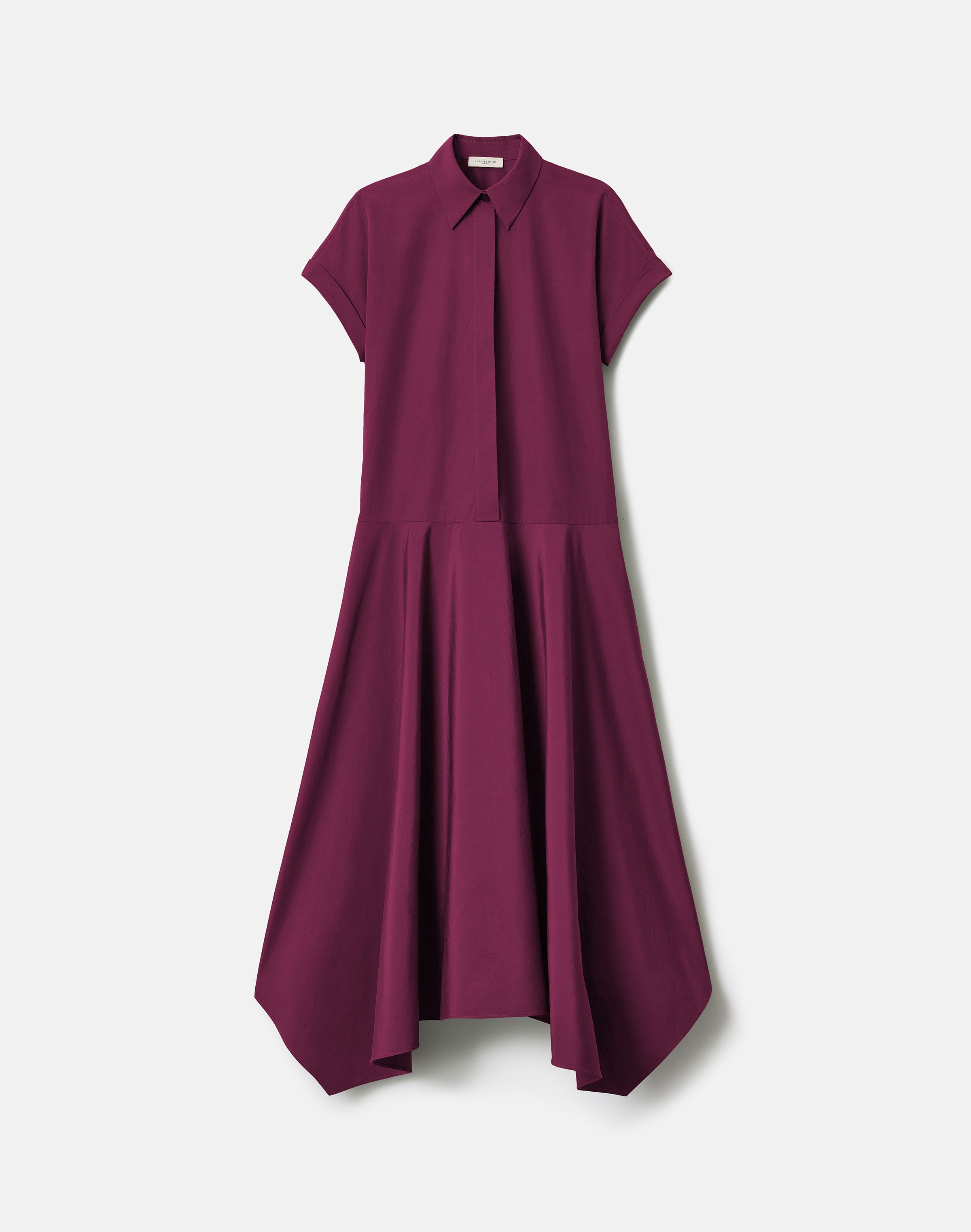 Petite Organic Cotton Poplin Drop Waist Shirtdress