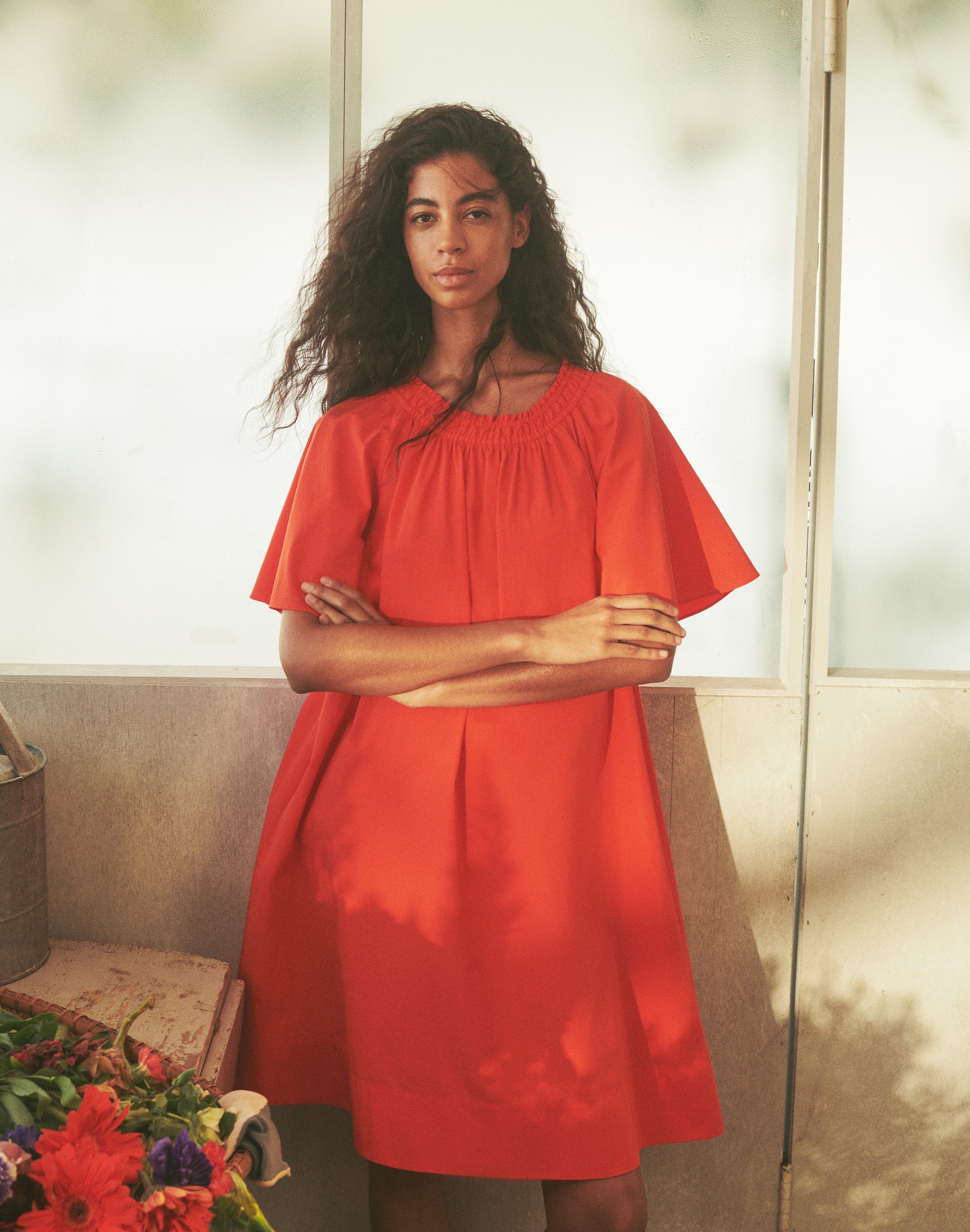 Organic Cotton Poplin Swing Dress