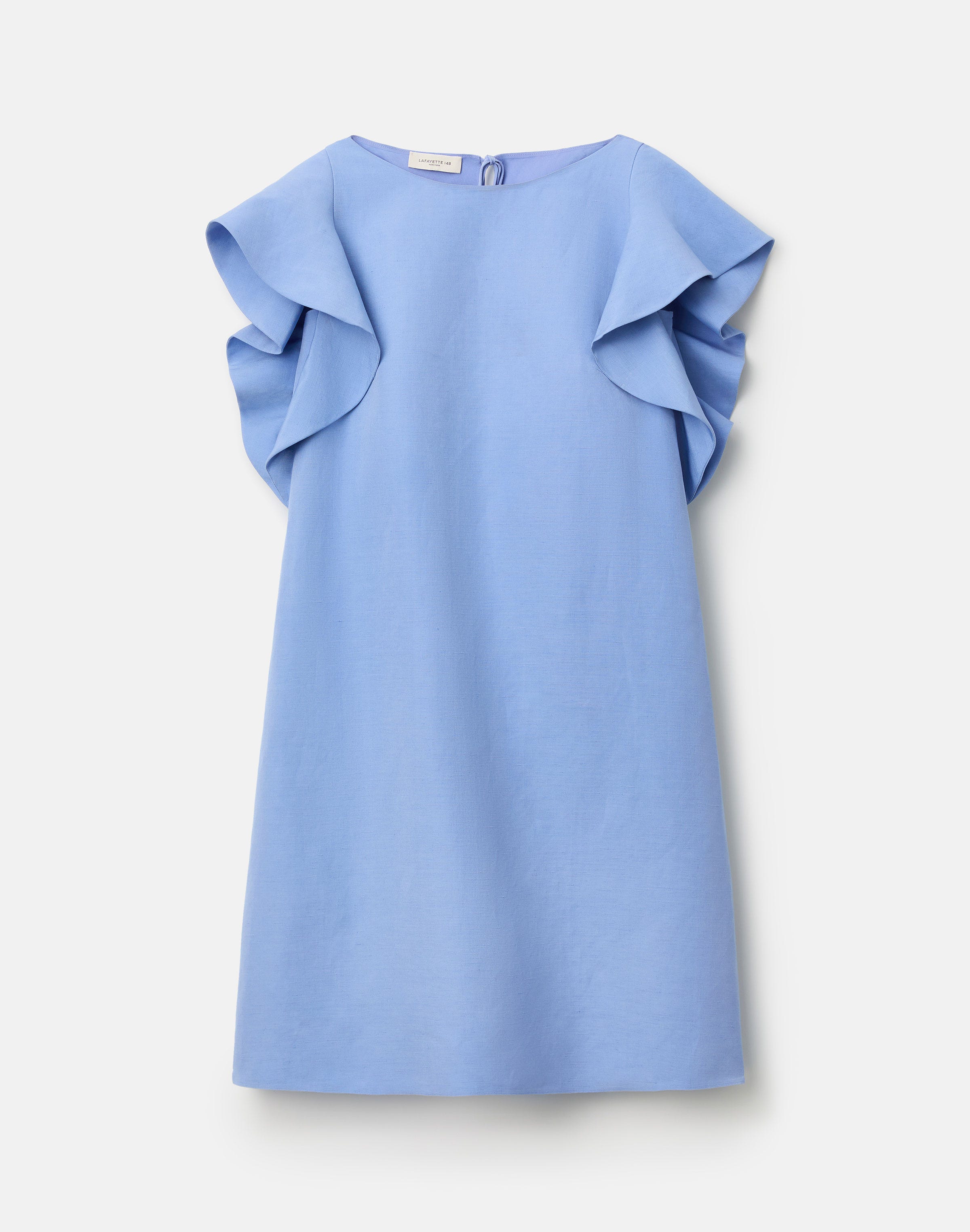Plus-Size Silk-Linen Flutter Sleeve Dress