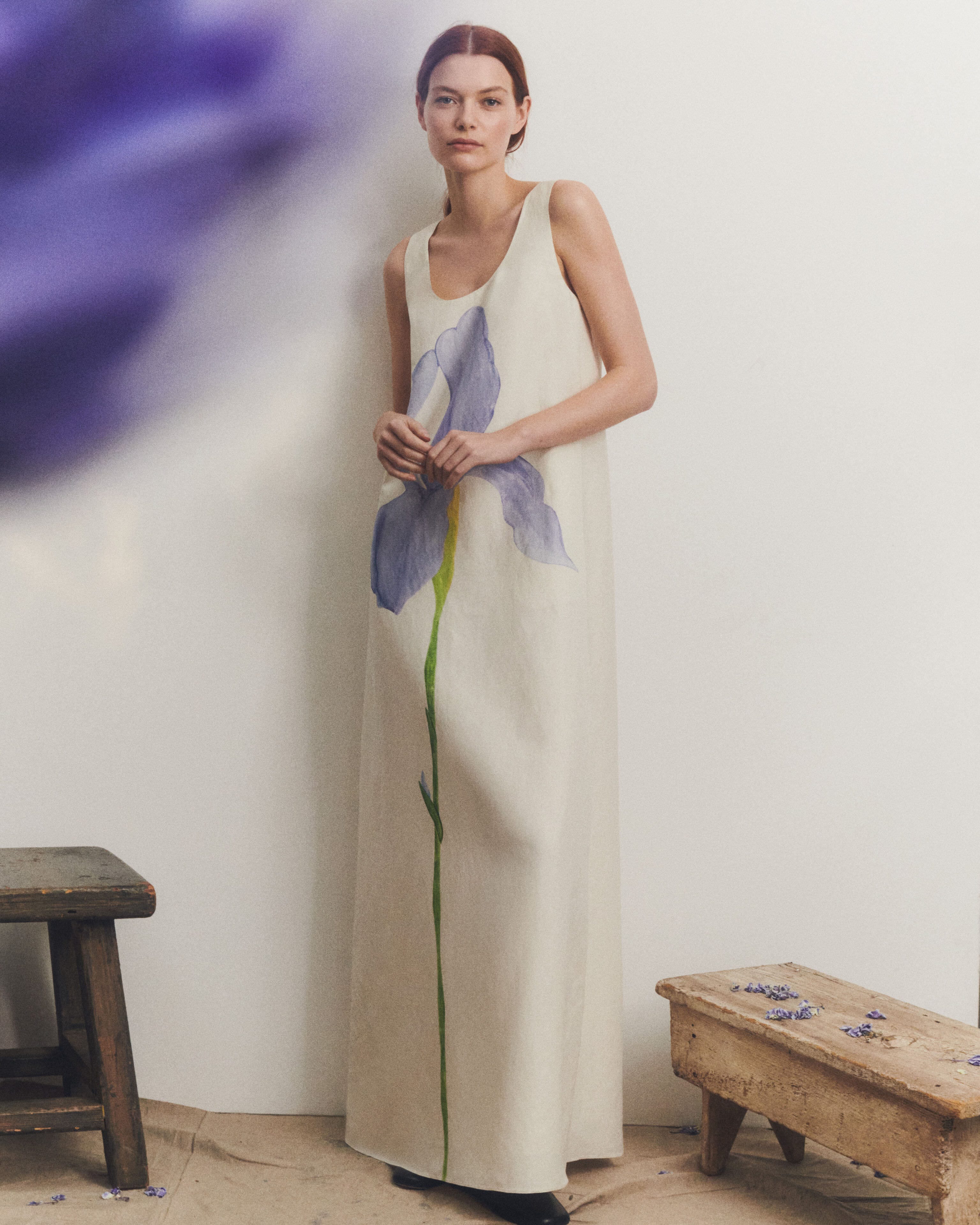 Iris Print Gown