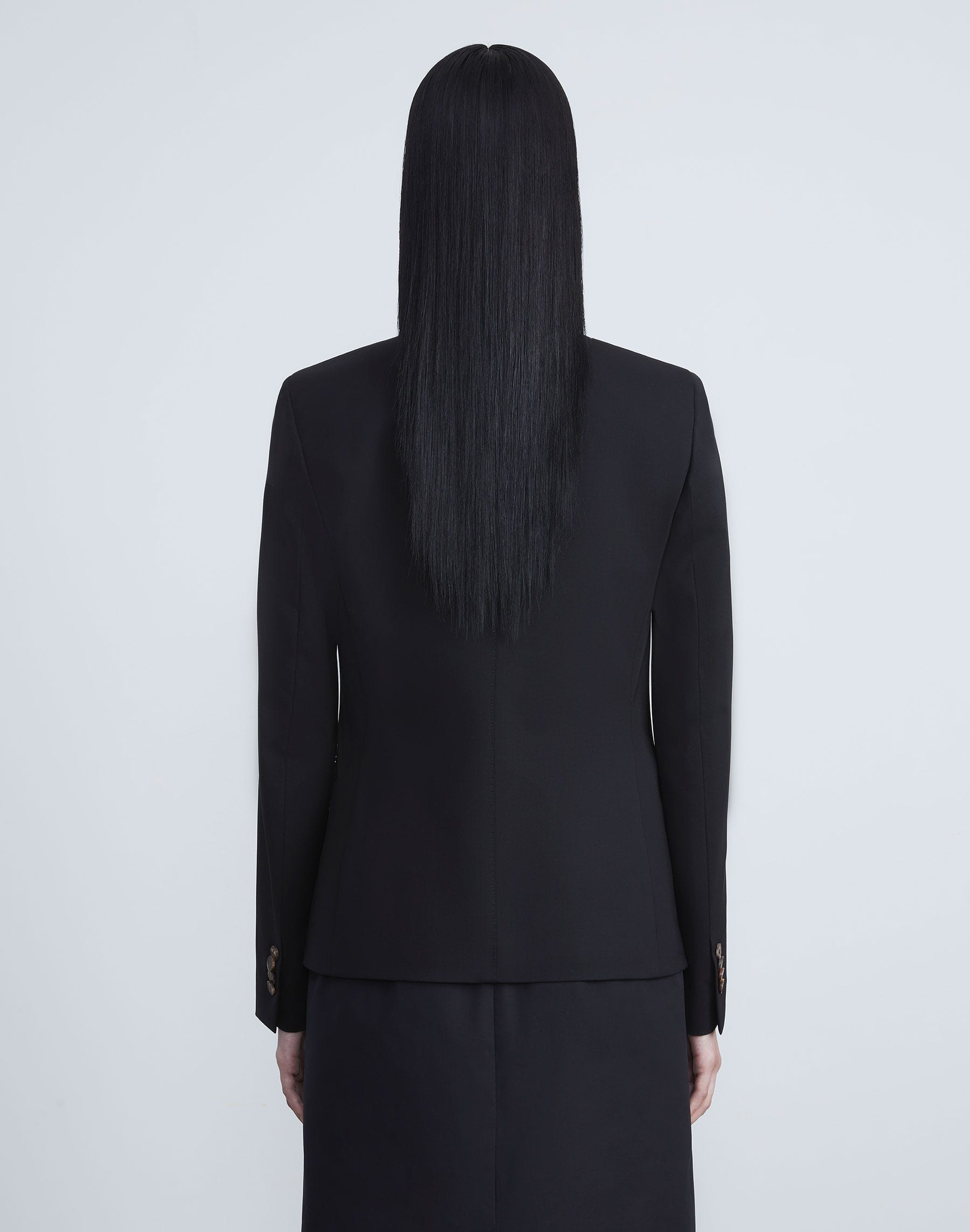 Petite Stretch Wool Two-Button Blazer