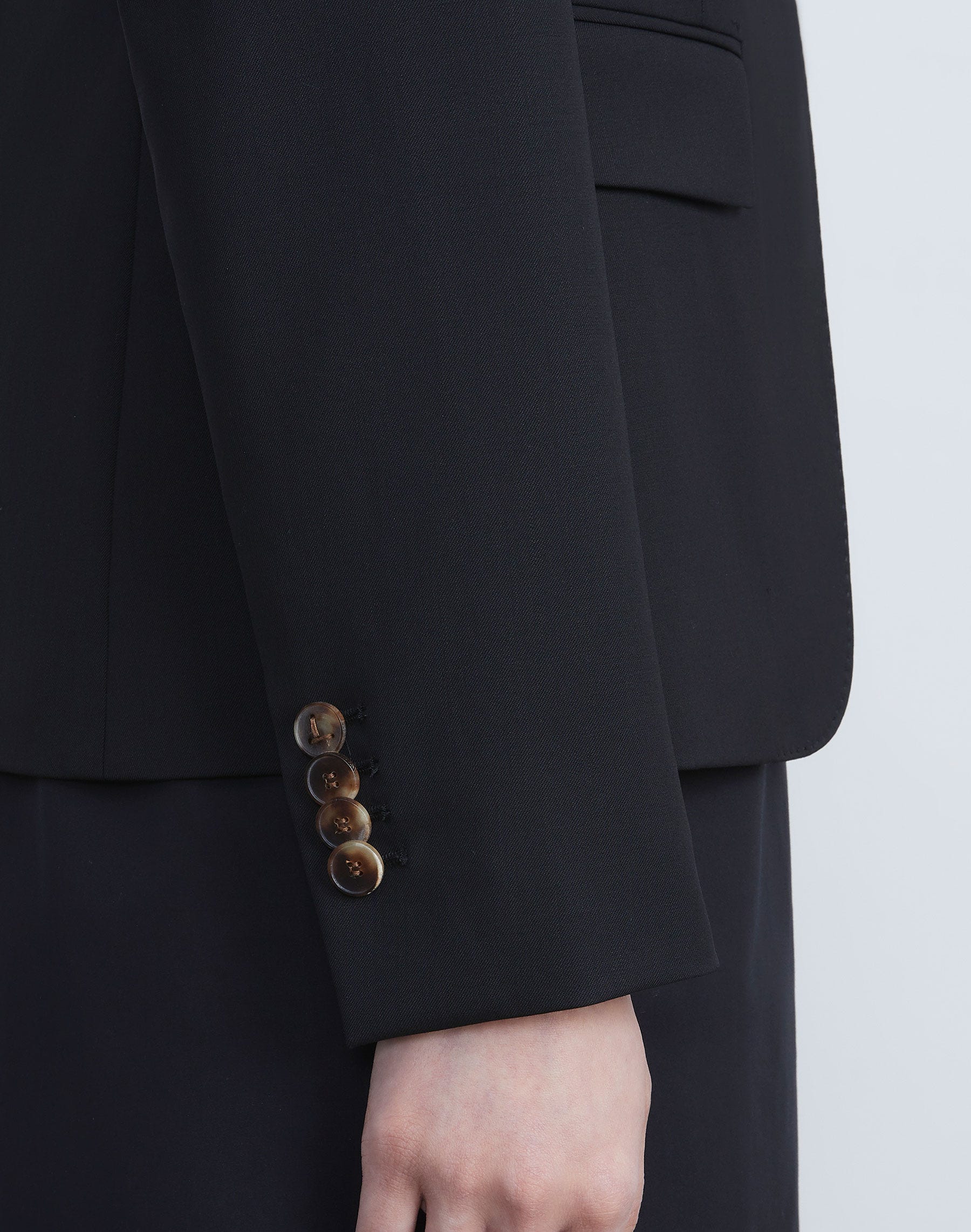 Petite Stretch Wool Two-Button Blazer